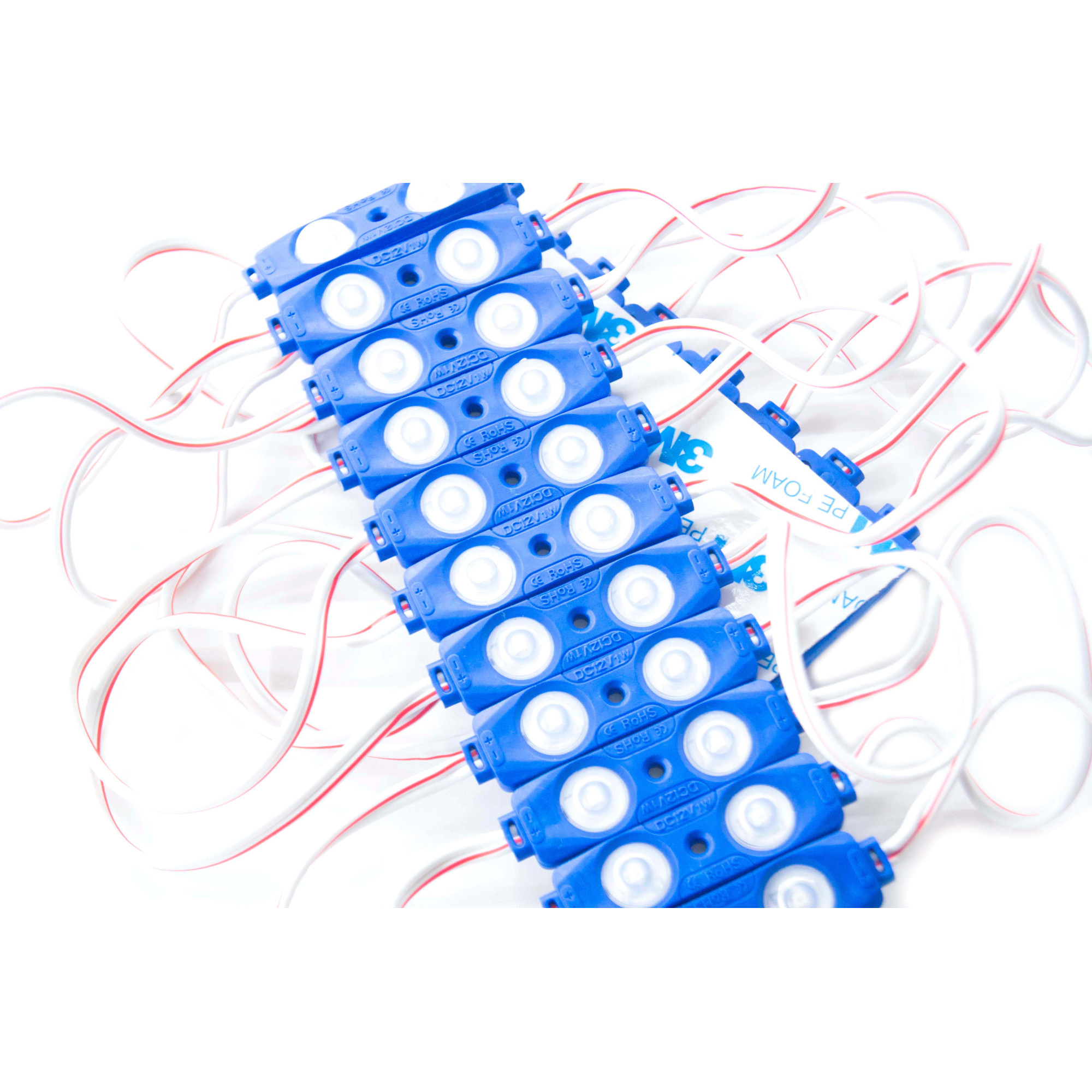 Модуль светодиодный 2 SMD 2835 1Вт 70Лм Синий (с линзой 160) 3M -1шт. SignImpress