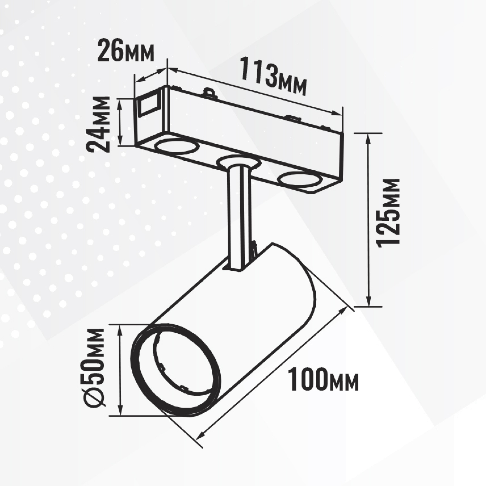 Светильник трековый 1фаза магнитный дим. Smart-3 Bridgelux 24В 10Вт 3000-6000К Белый 3г SignImpress