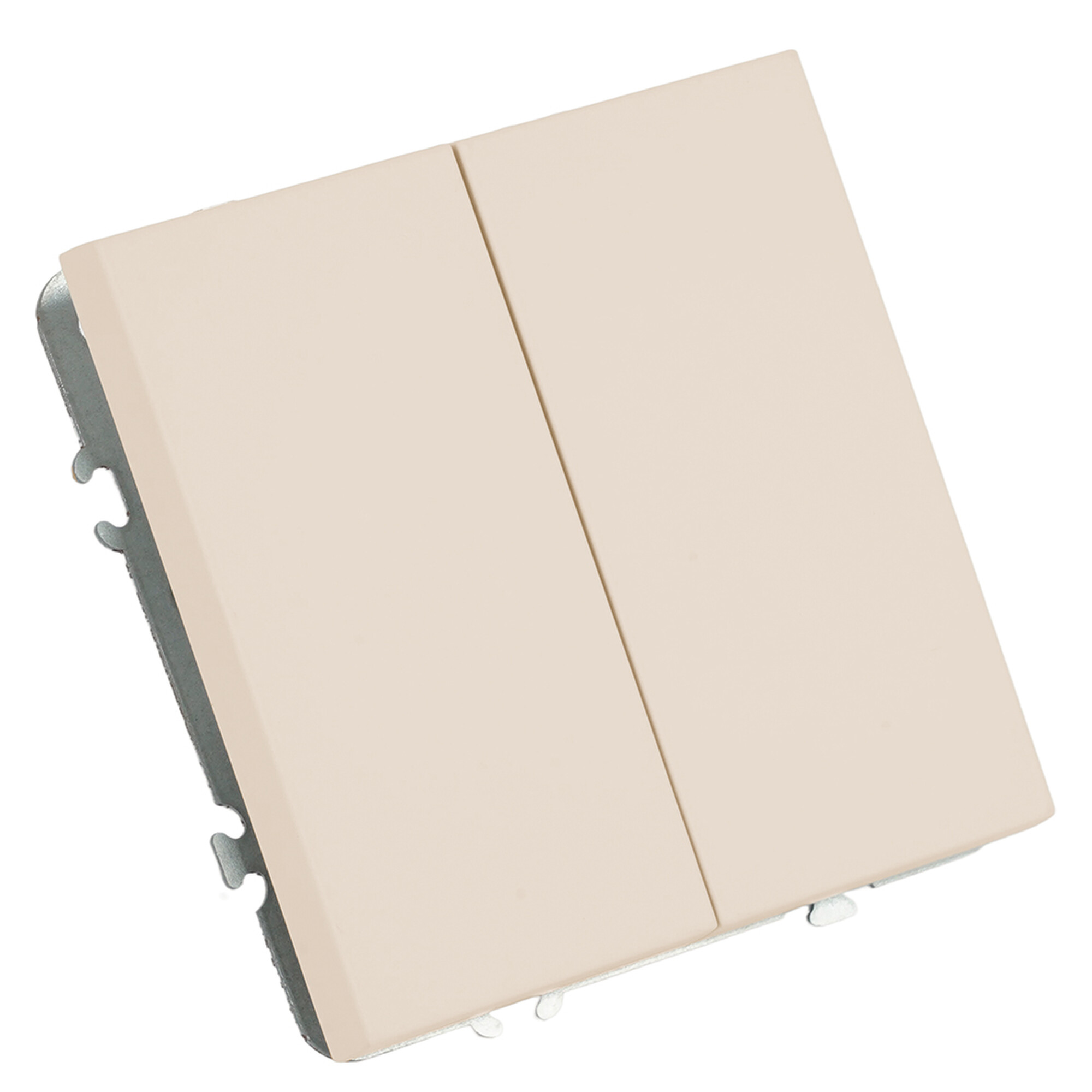 Выключатель 2-клавишный (механизм) 250В, 10А, серия Эмили, RSW10-5104-08, кашемир, soft touch