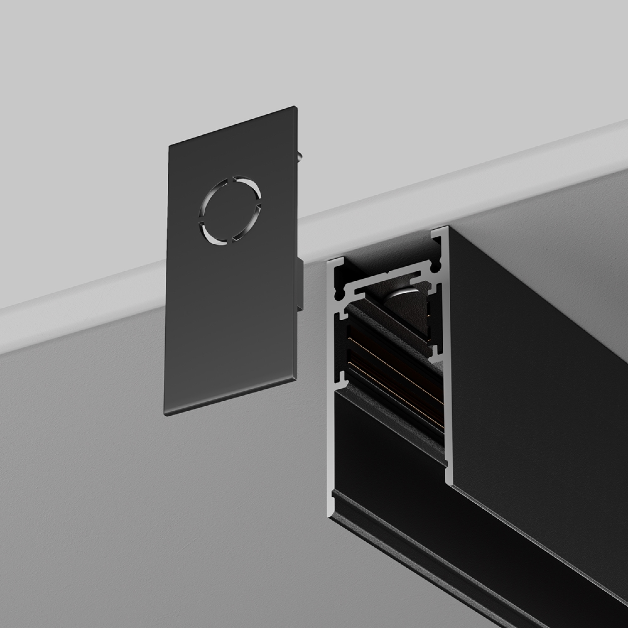 Заглушка торцевая 2 шт. Exility накладной черный Maytoni