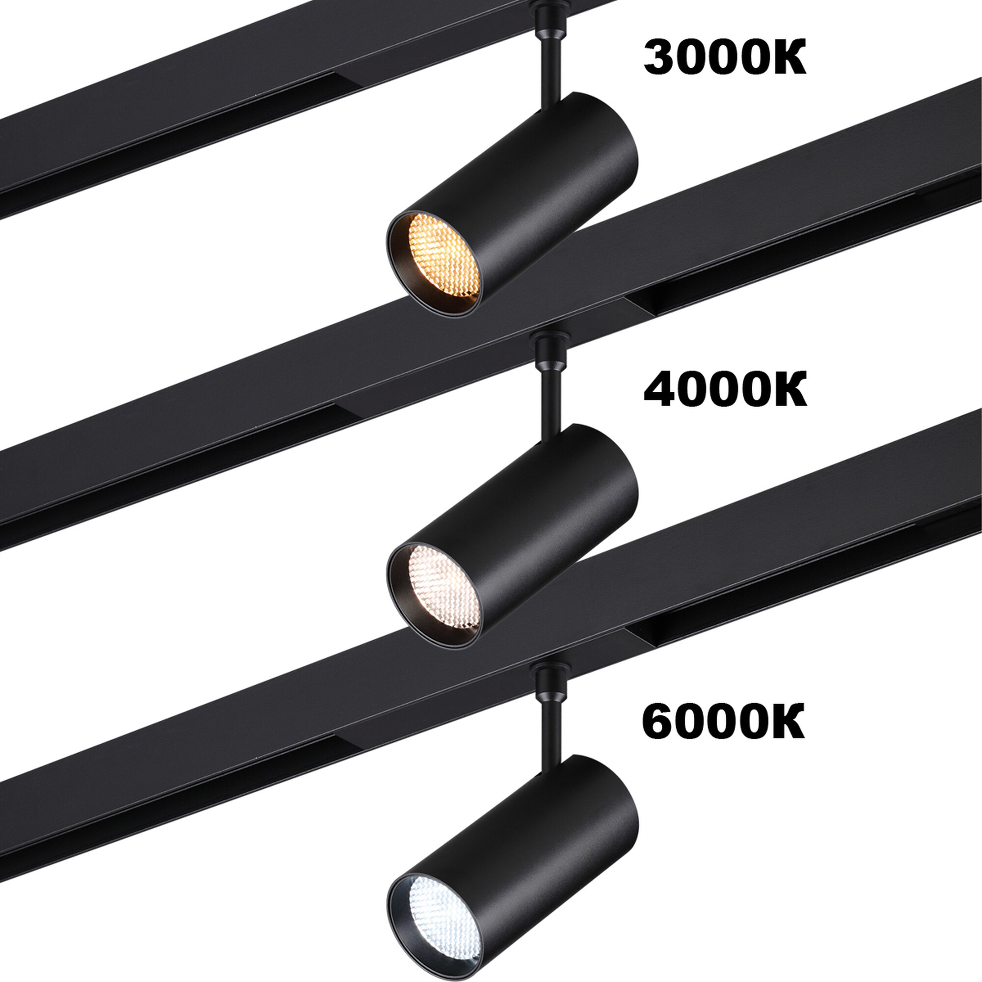 359958 PORT NT25 220 черный Трековый светильник с переключ. цв. темпер. IP20 LED 3000К4000К6000К VECTOR Novotech