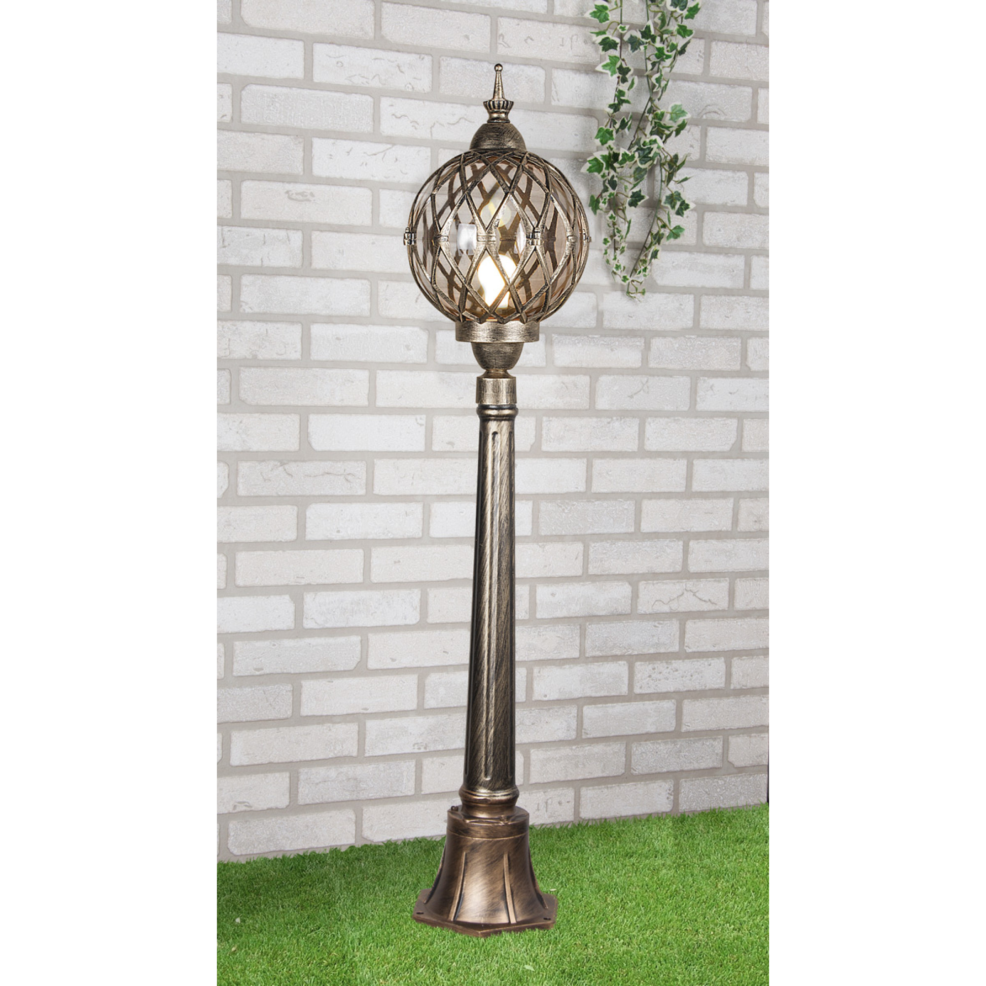 Светильник столбовой декоративный Е27 60W IP44 Sirius F черное золото Elektrostandard