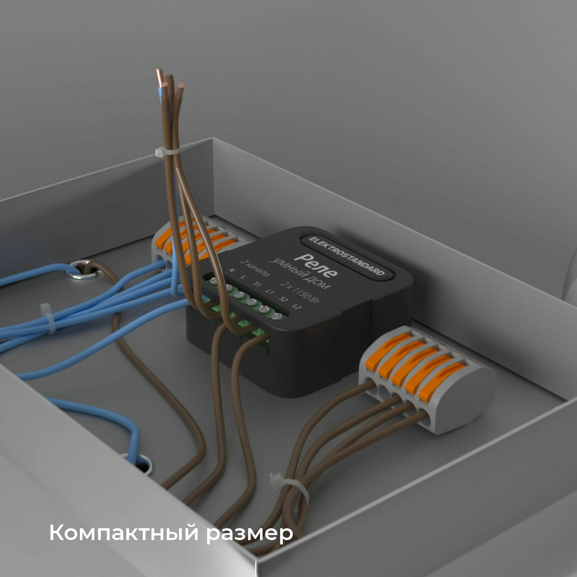 Умный дом реле черный 2 канала 1150W 76007/00 Elektrostandard