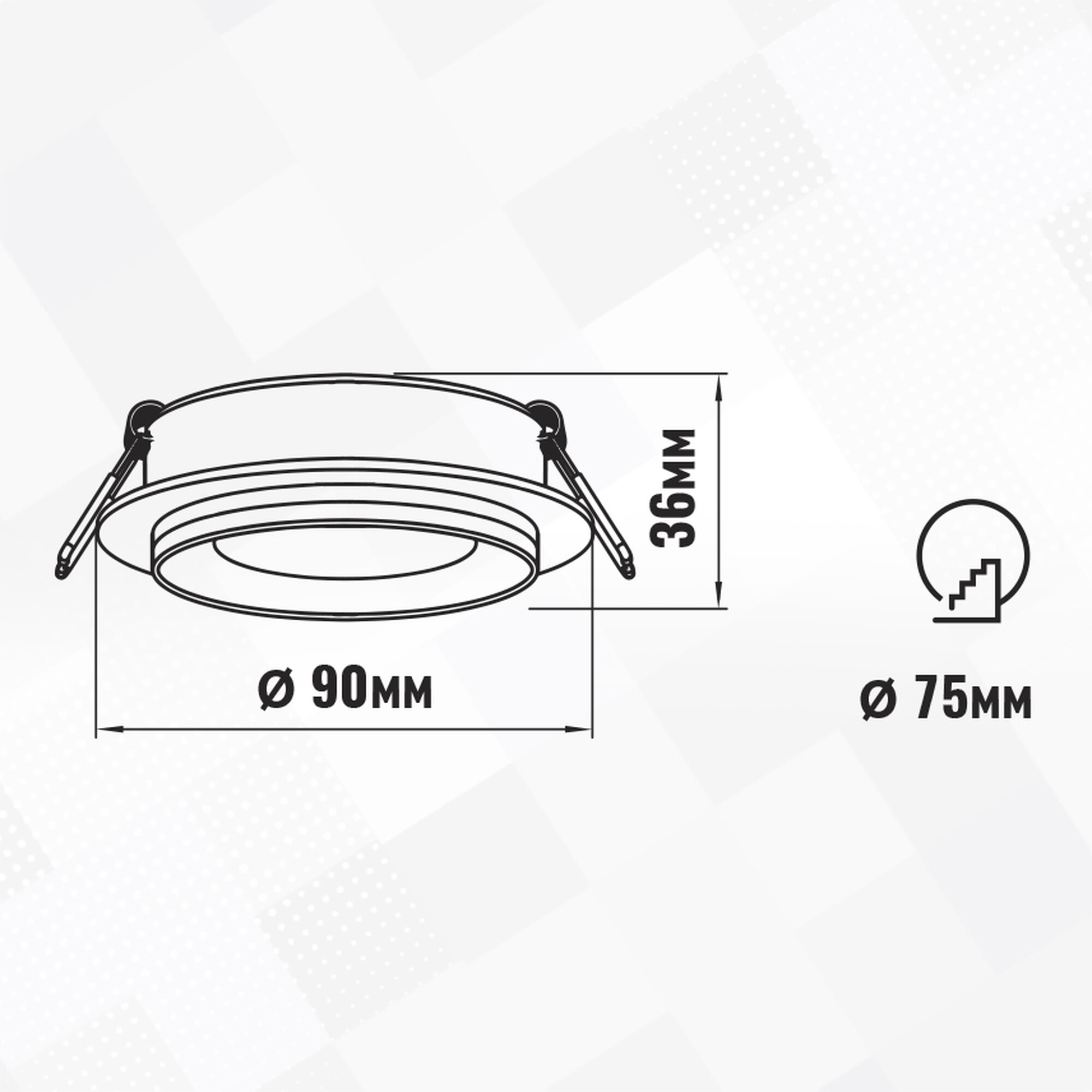 Светильник встраиваемый GU5.3 (MR16) с акрилом круг 47542 Белый SignImpress