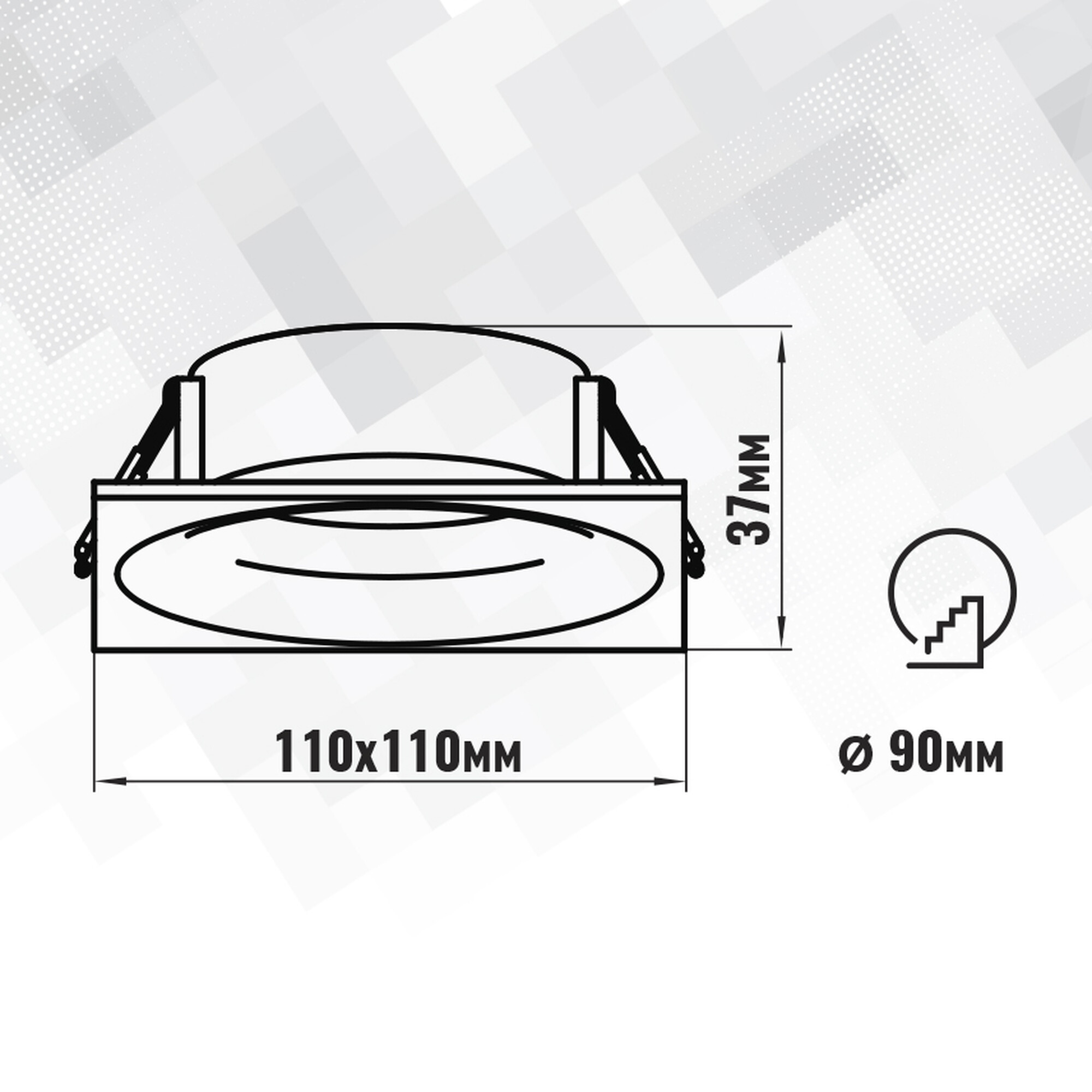 Светильник встраиваемый GX53 квадрат 46169 Белый SignImpress