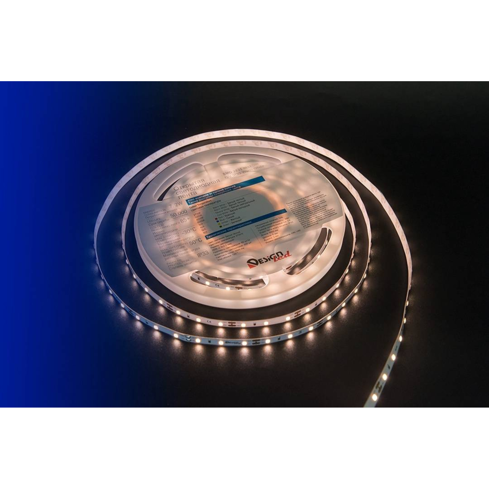 Лента светодиодная LUX2835 60LED/м 7,2Вт/м 12В IP33 Цвет:Теплый белый (3000K) (1метр) SWG