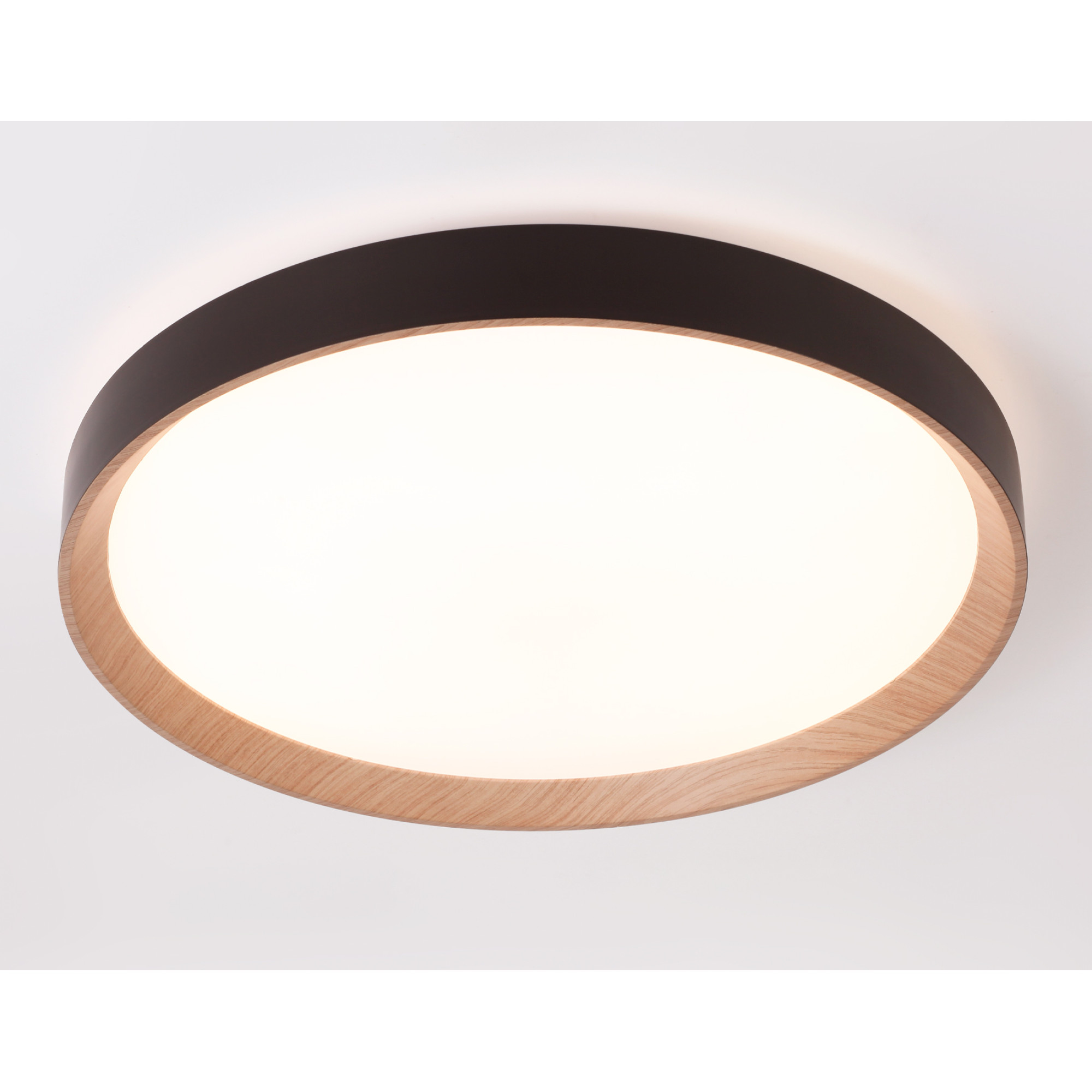 Потолочный светильник черный/светлое дерево IP20 60W D490*80 (ПДУ ИК) Ambrella light