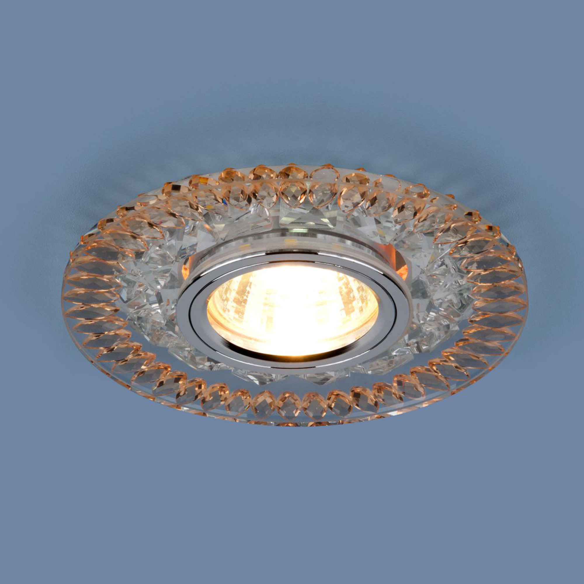 Светильник встраиваемый с подсветкой 2198 MR16 прозрачный/золото Elektrostandard (распродажа)