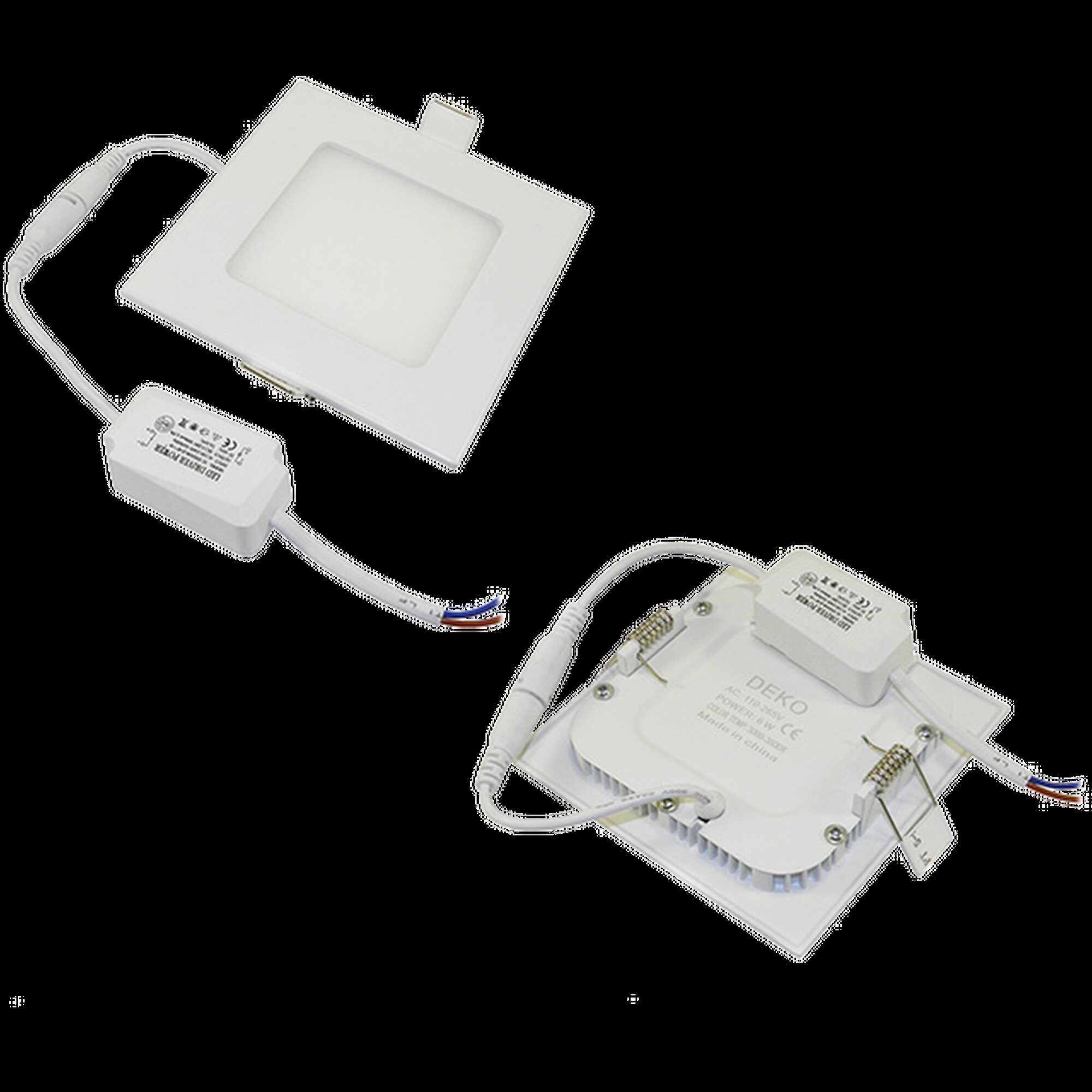 Светильник встраиваемый квадратный белый 6w 6000-6500K, металл 120 (105) mm IP20 Deko (распродажа)