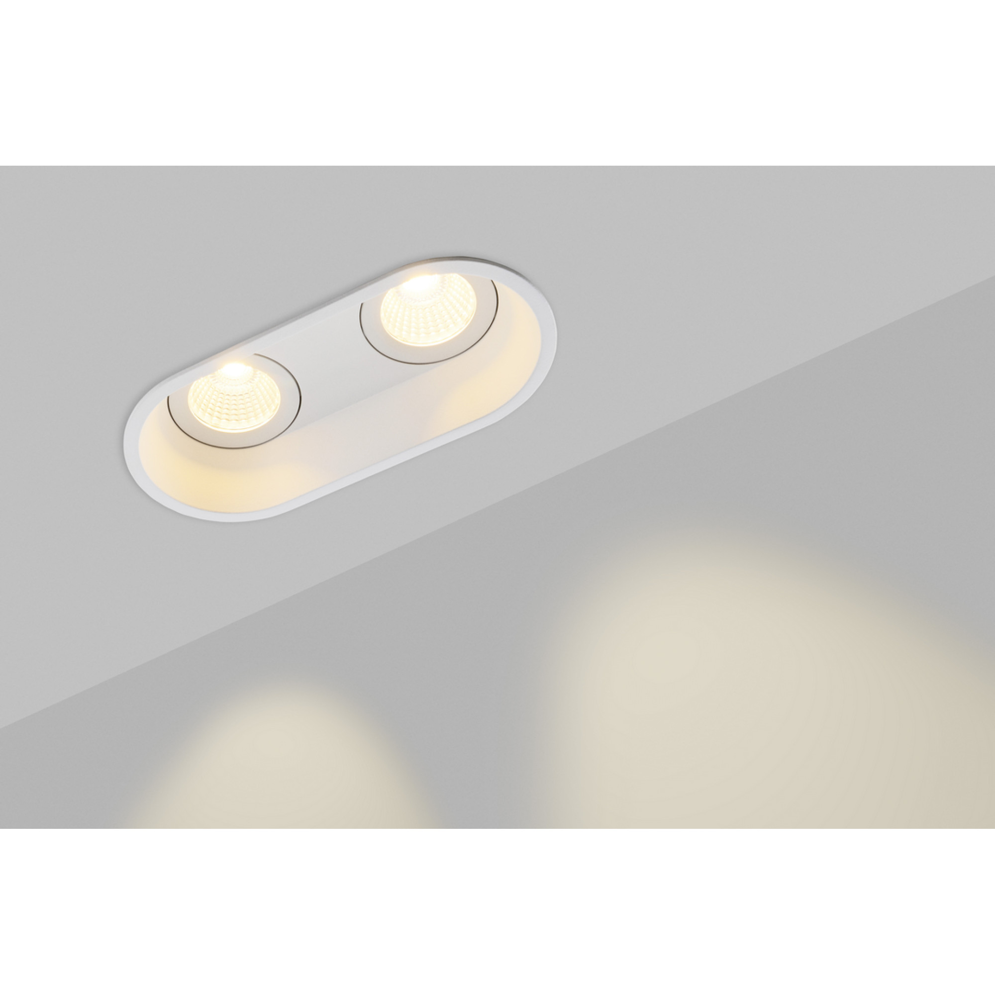 Корпус светильника встраиваемый наклонный двойной COMBO-50-WH, белый, IP20 SWG