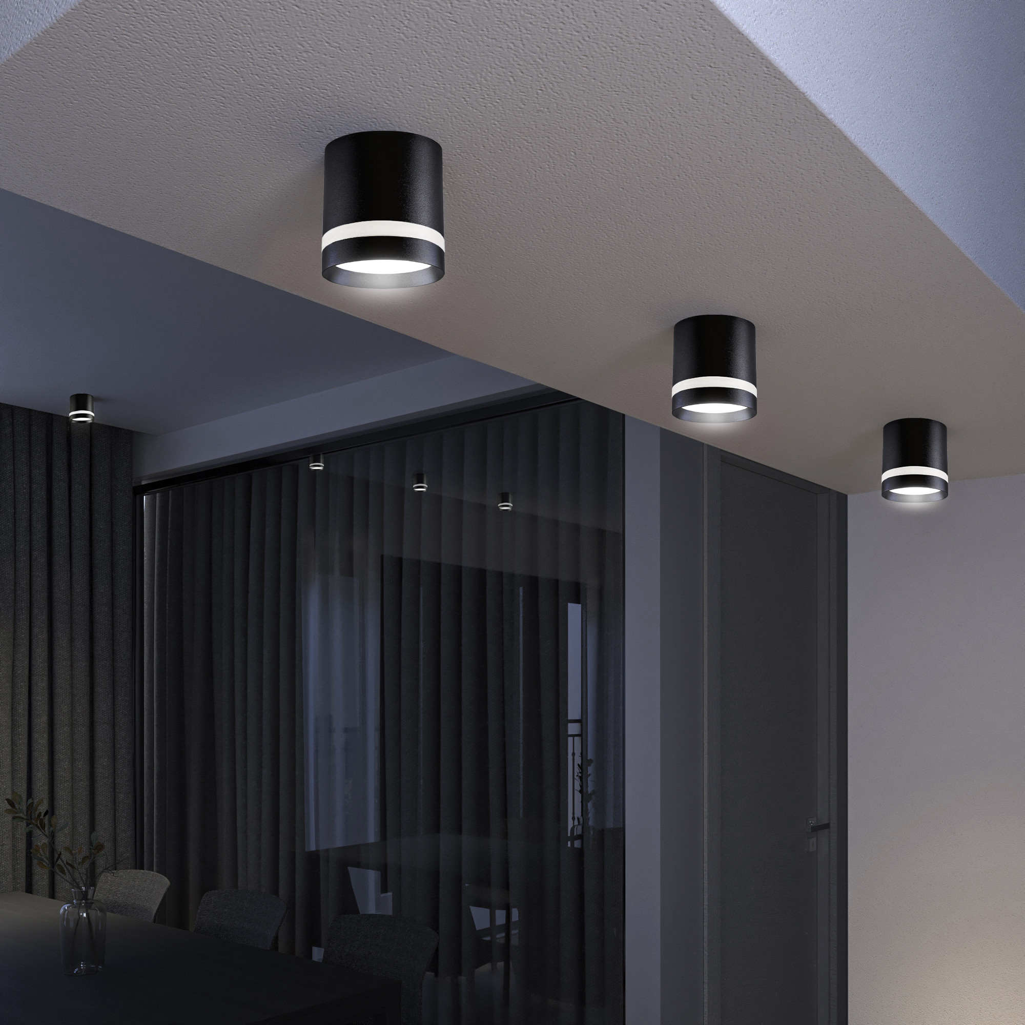 Светильник накладной под лампу GX53 с акрилом SI-SOR-GX53-1B Чёрный SignImpress