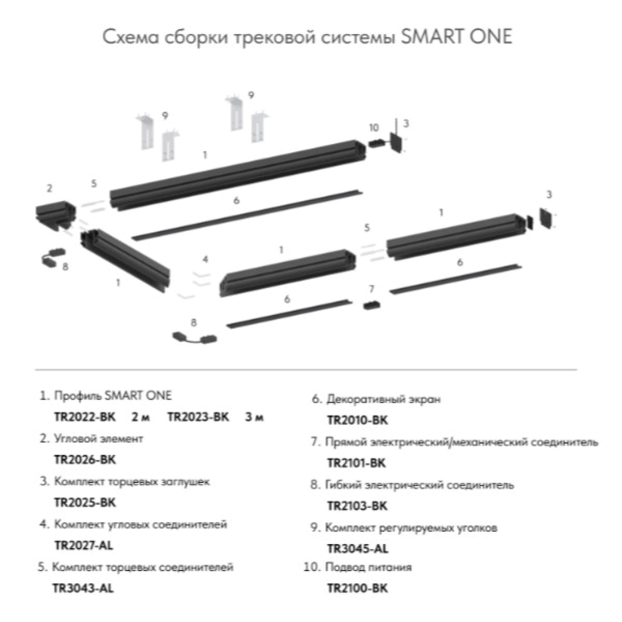 Комплект соединителей прямых SMART ONE TR3043-AL Denkirs