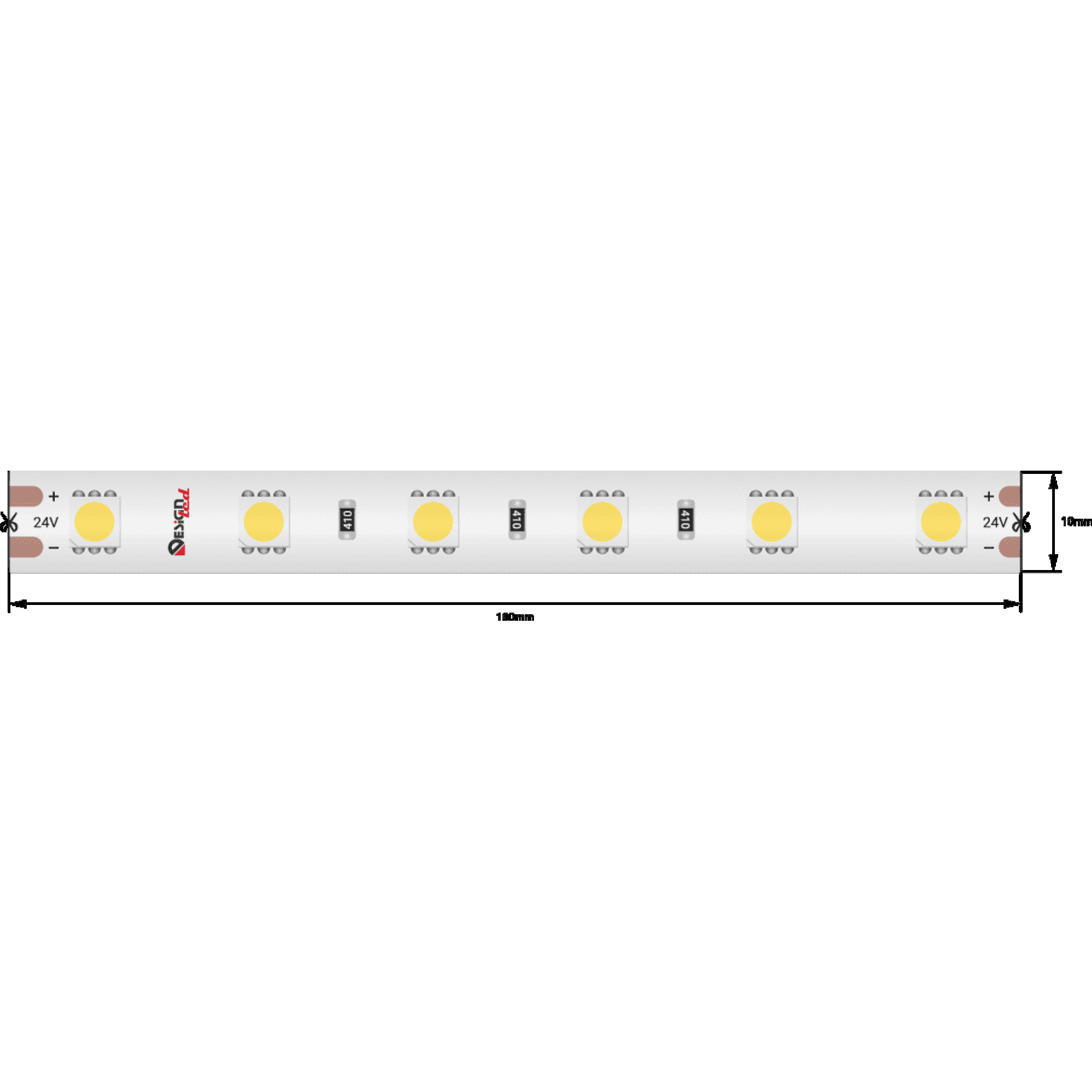 Лента светодиодная LUX5050 60LED/м 14,4Вт/м 24В IP65 Цвет:Холодный белый (6000K) (1метр) SWG