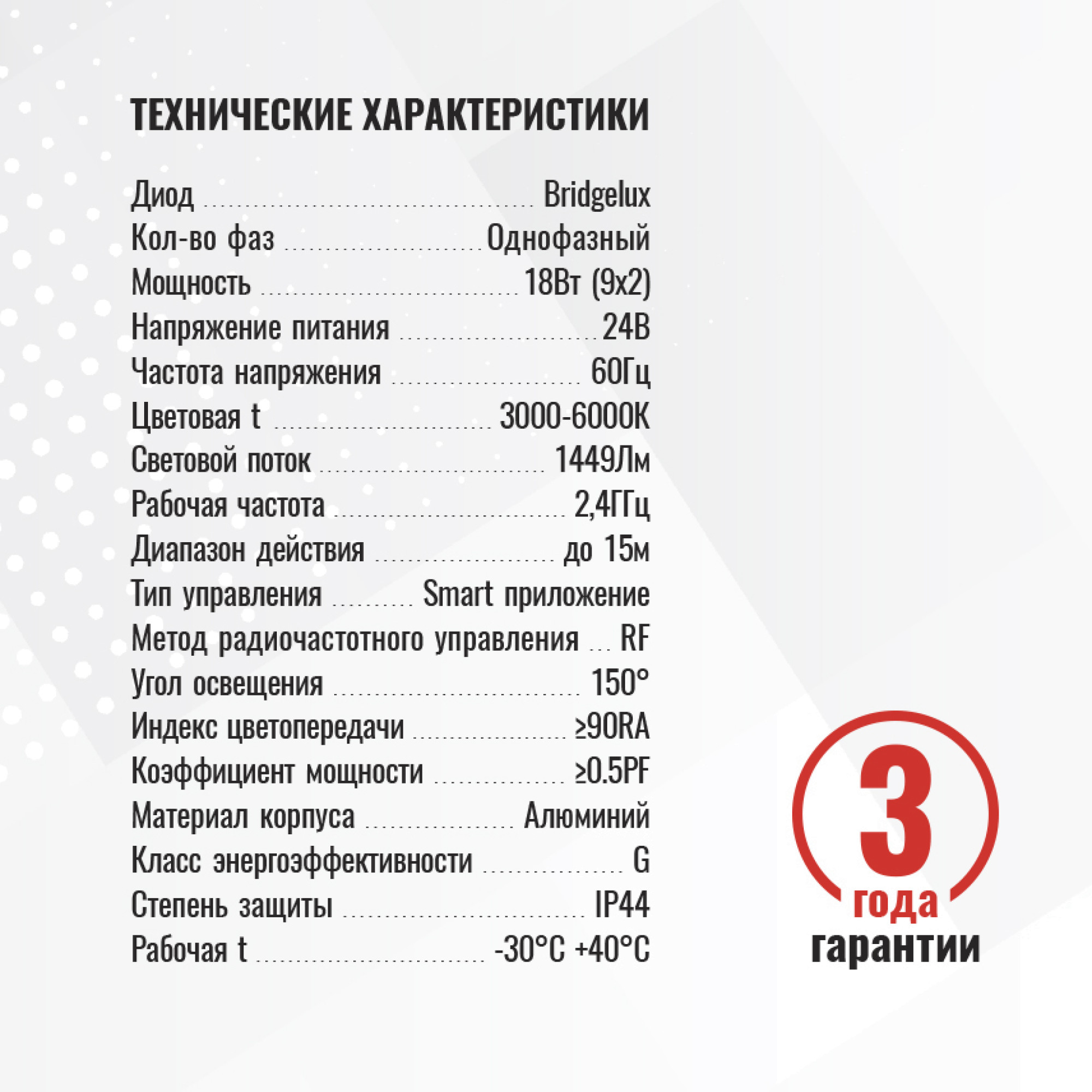 Светильник трековый 1ф магнит дим Smart-2 двойной Bridgelux 24В 18Вт 3000-6000К Чёрный 3гSignImpress