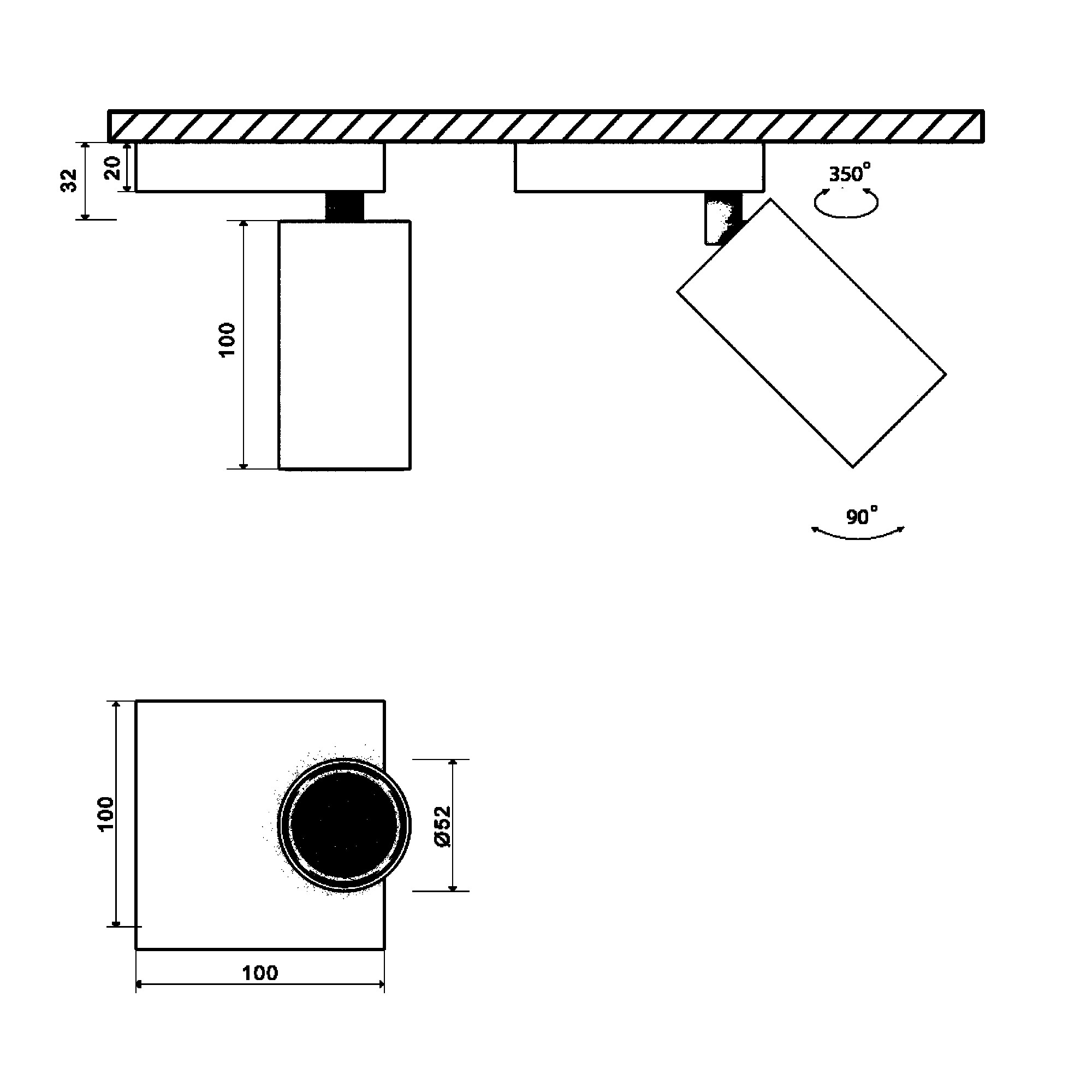 Крепление сменное М11 MINI VILLY, настенное поворотное накладное, цвет черный SWG