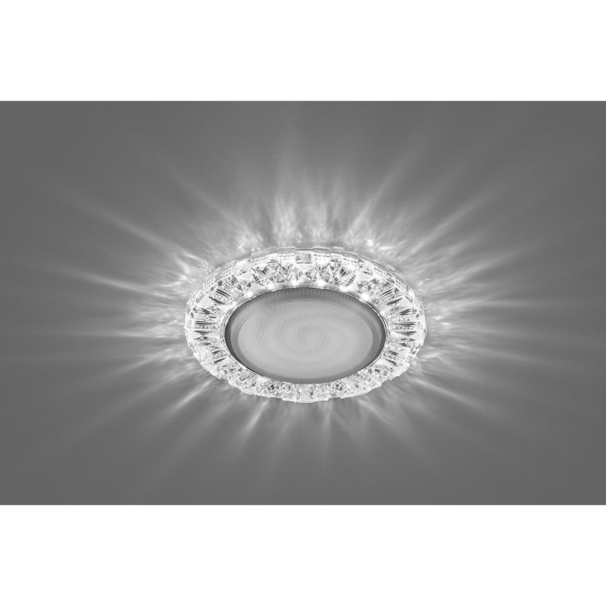 Светильник встраиваемый с подсветкой 20LED*2835 SMD 4000K, 15W GX53 прозрачный, хром Feron 