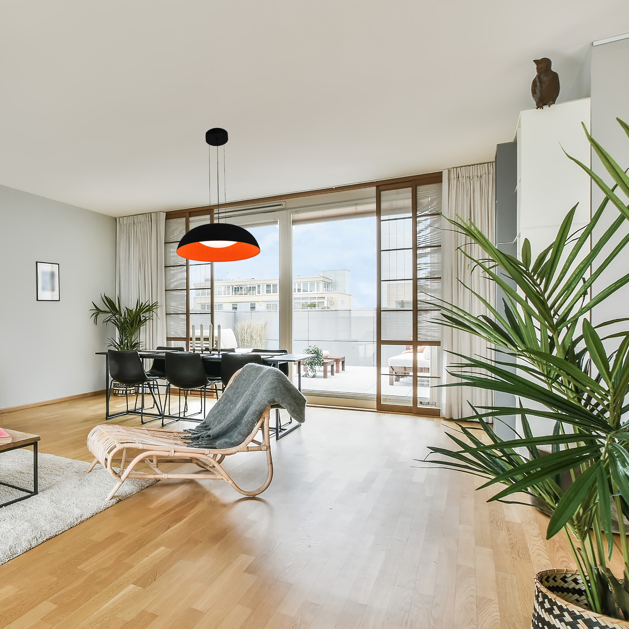 Светильник подвесной светодиодный 24 Вт 4320 Лм Чёрный/Оранж Signimpress