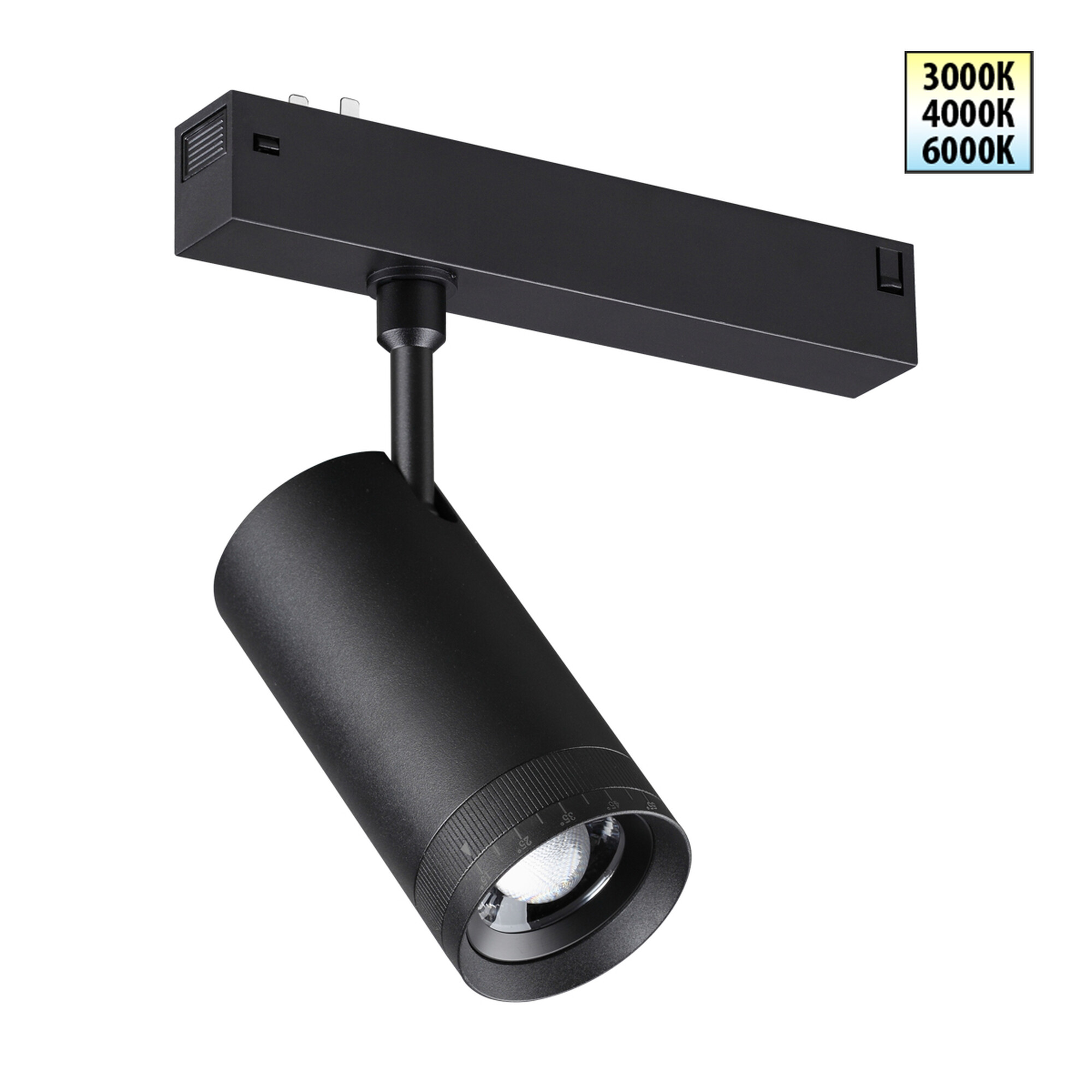 359961 PORT NT25 224 черный Трековый светильник с переключ. цв. темпер. IP20 LED 3000К4000К6000К 15W 90-240V VECTOR Novotech