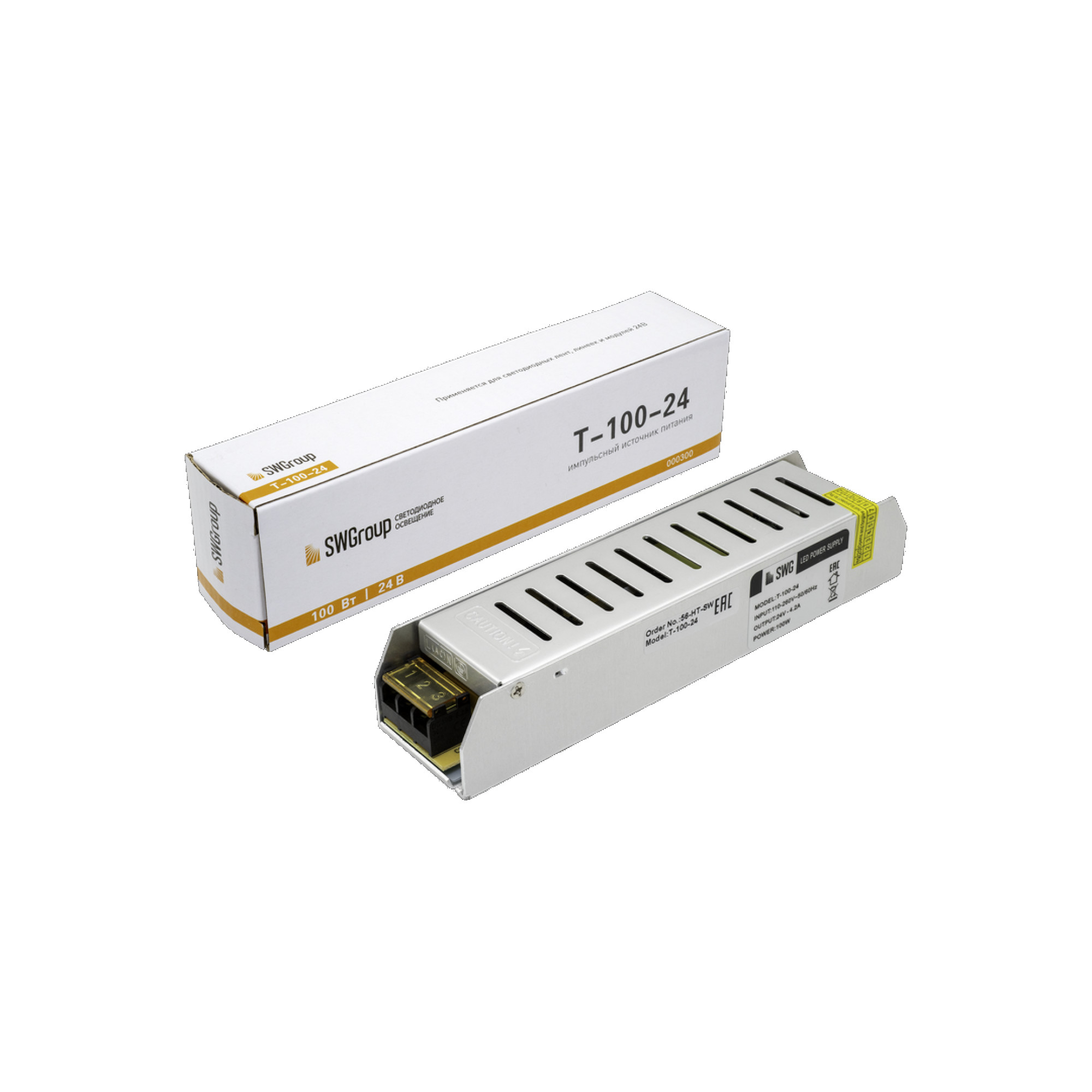 Блок питания компактный (узкий), 100 W, 24V SWG