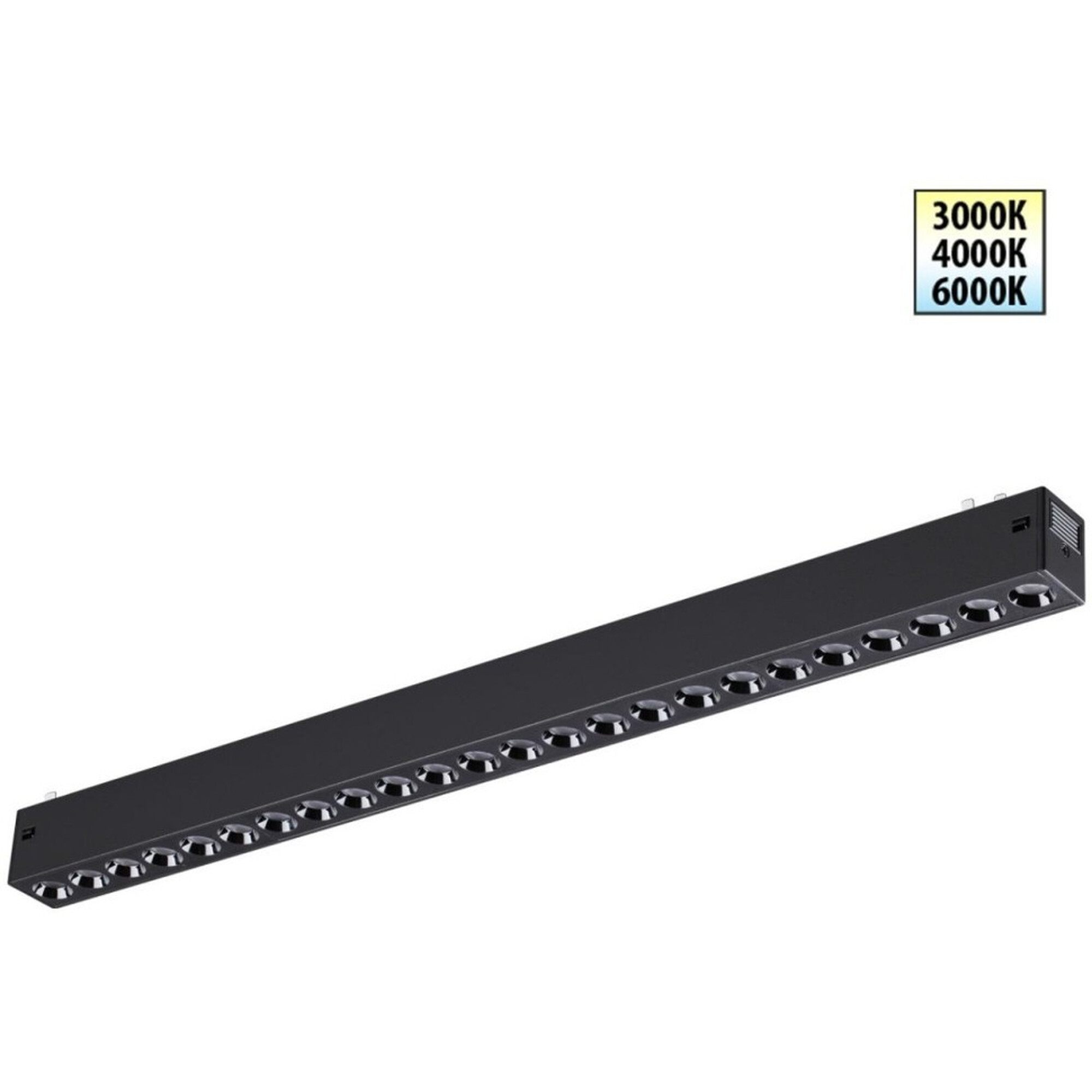 359932 PORT NT25 208 черный Трековый светильник с переключ. цв. темпер. IP20 LED 3000К4000К6000К 24W 90-240V VECTOR Novotech