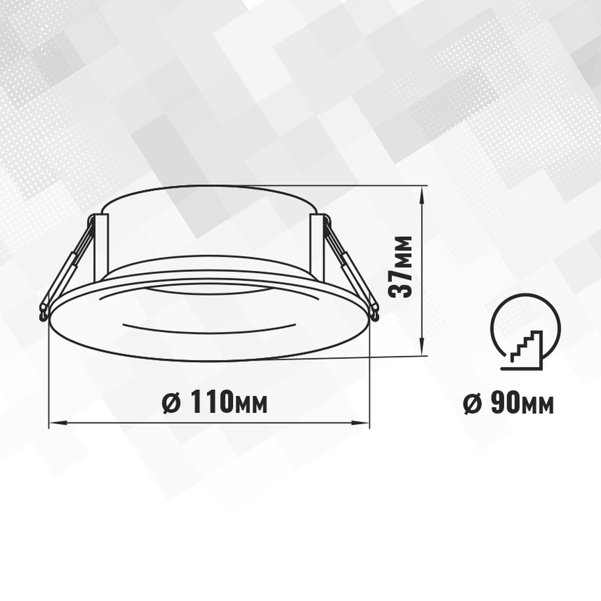 Светильник встраиваемый GX53 круг 46167 Белый SignImpress