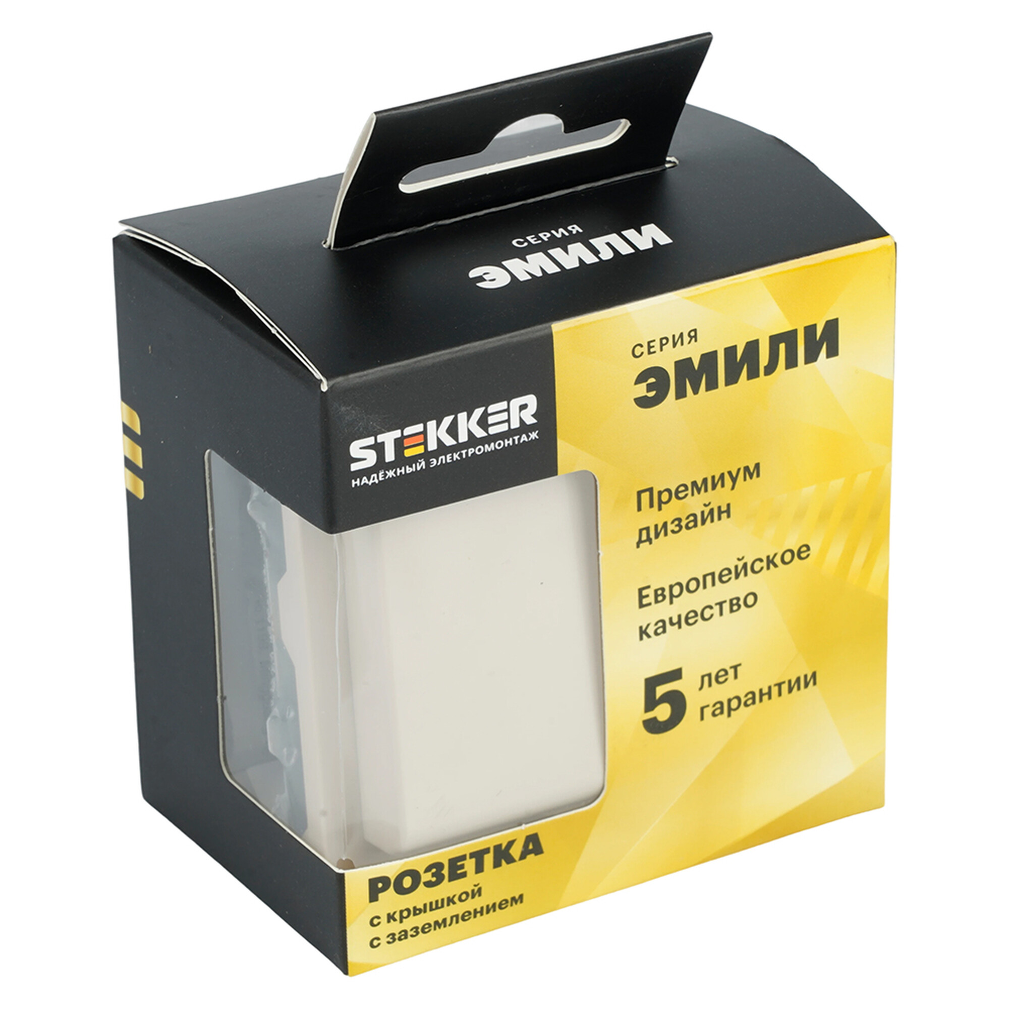 Розетка 1-местная с крышкой с защ. штор с/з, IP42, 250В, 16А, серия Эмили, RST16-5112-08, кашемир, soft touch