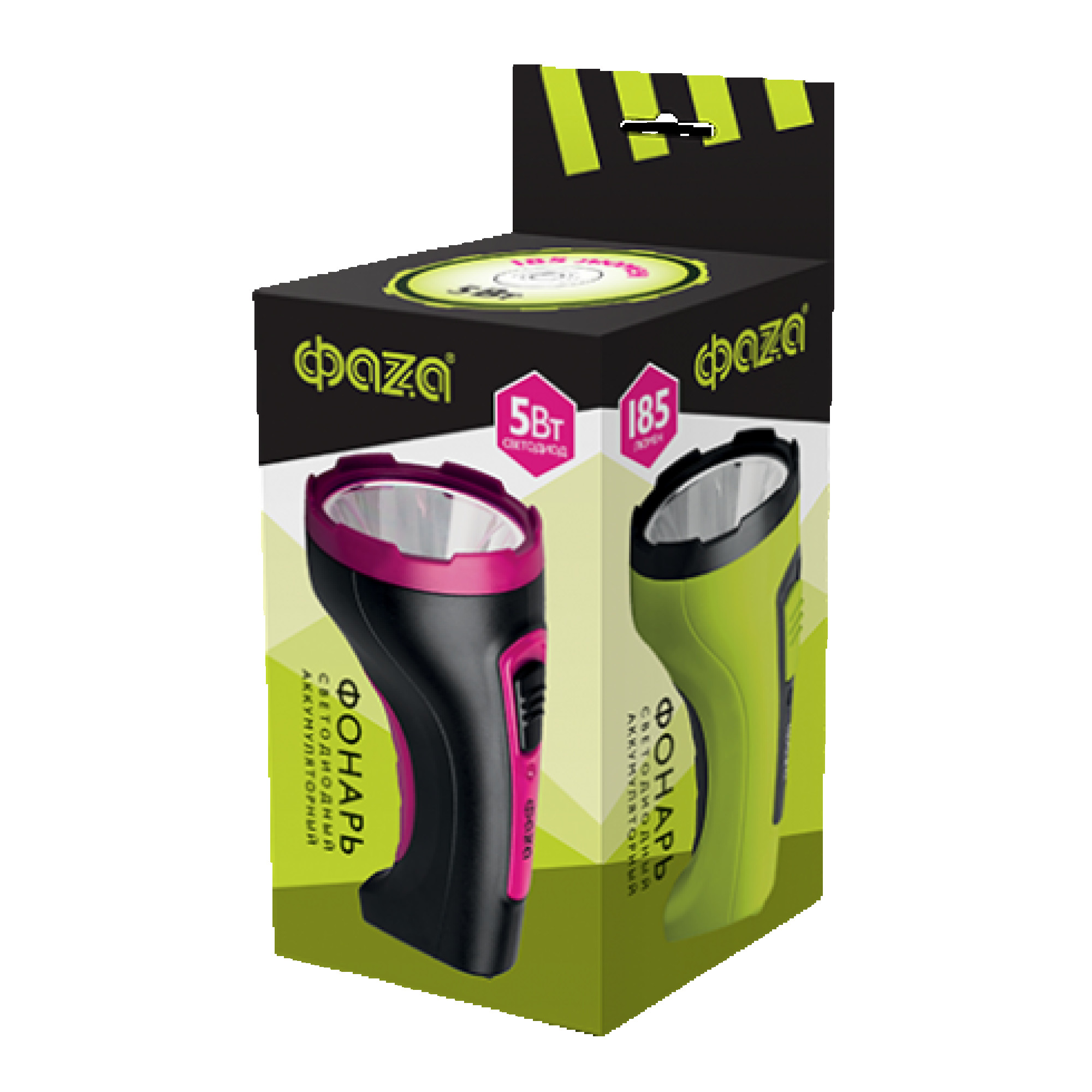 Фонарь акк. ручной ФАZА AccuF2-L5W-gn (зел./черн.)