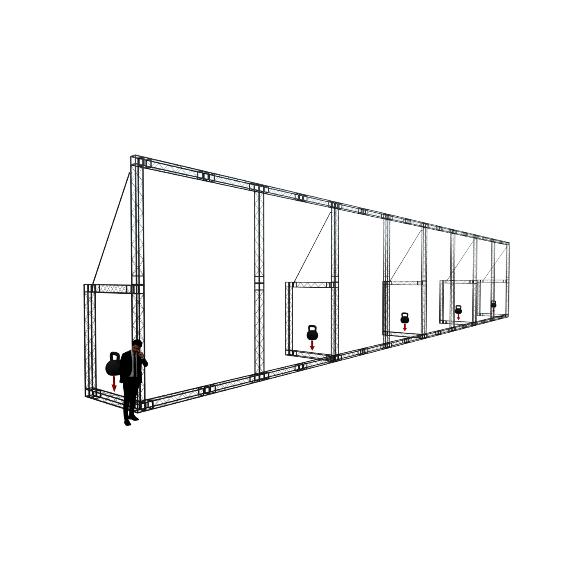 Фермы металлические Line 22*22*50cm, цвет черный, SignImpress