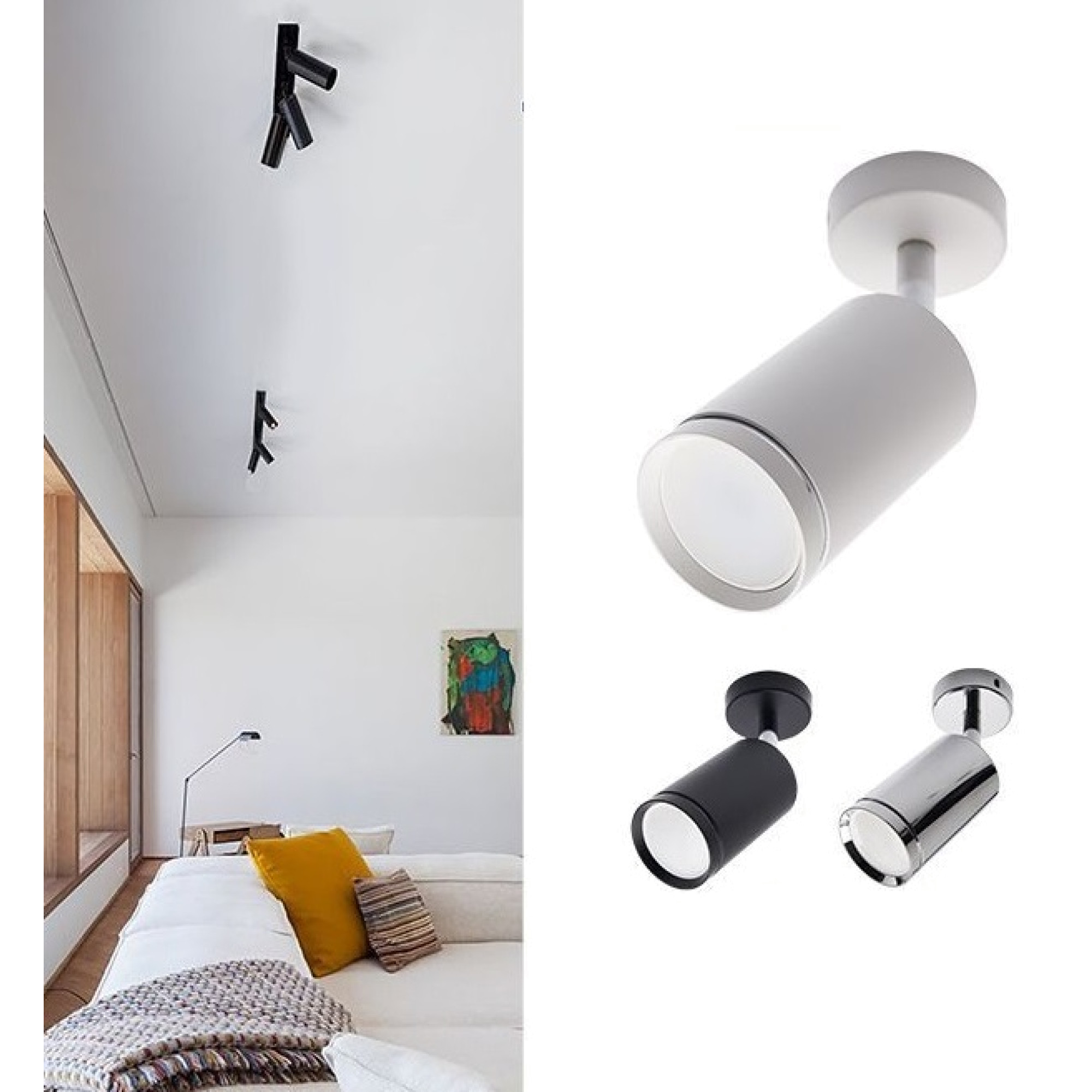 Светильник настенно-потолочный под лампу GU10, ML201, белый Feron