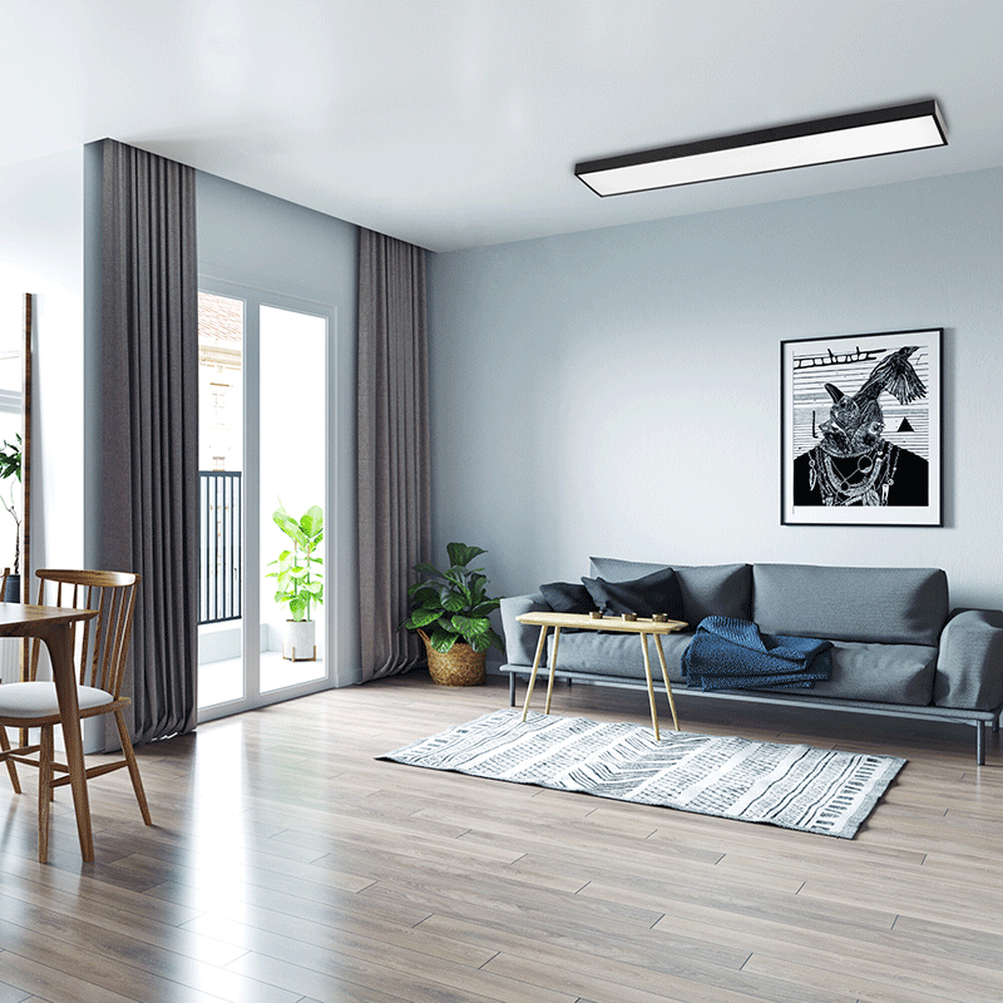 Светильник светодиодный накладной PSO-01 45w 4000K BLACK 1200х180 IP40 Jazzway 