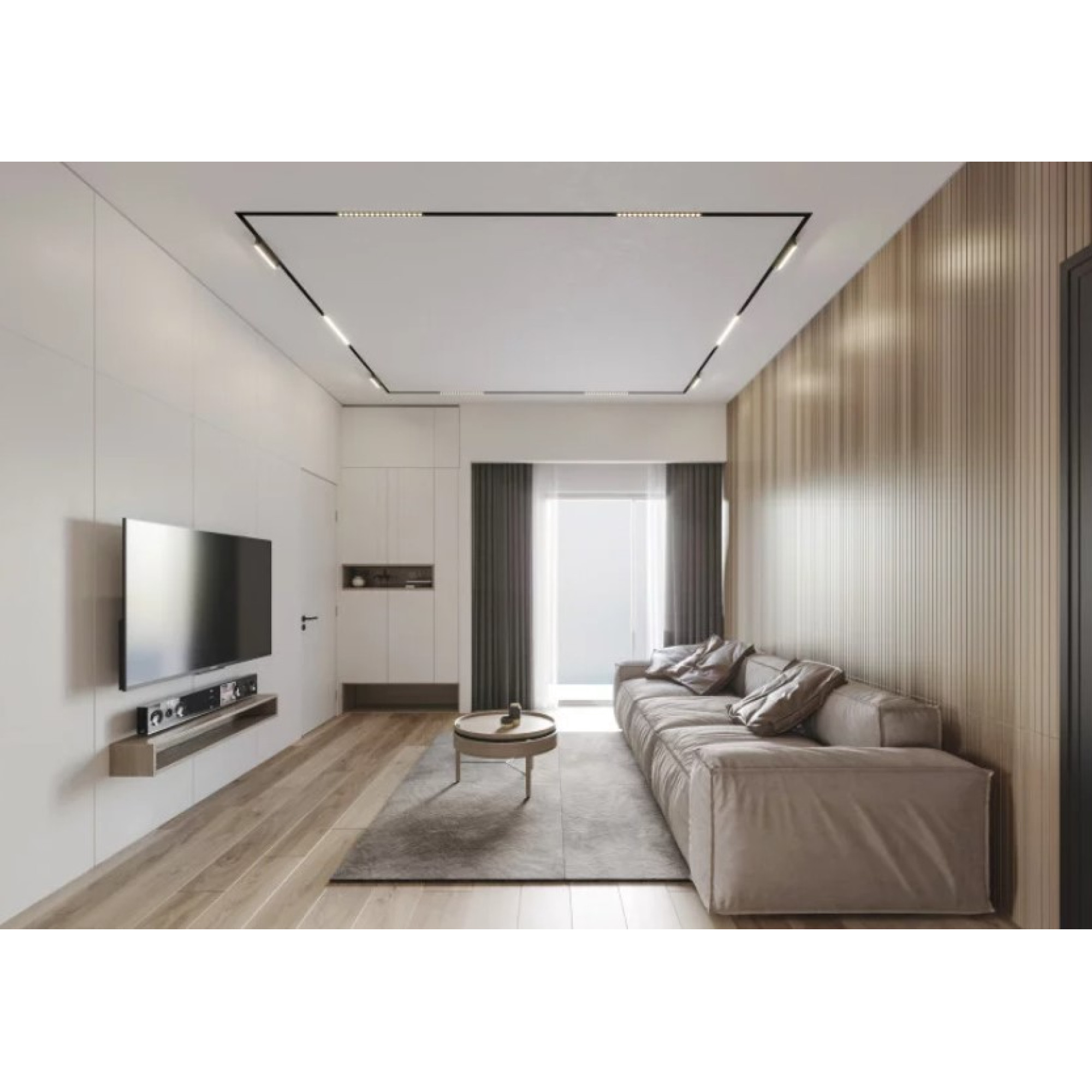 Профиль-трек SMART ONE, для натяжных потолков, 3 м, алюминий, черный TR2023-BK Denkirs 