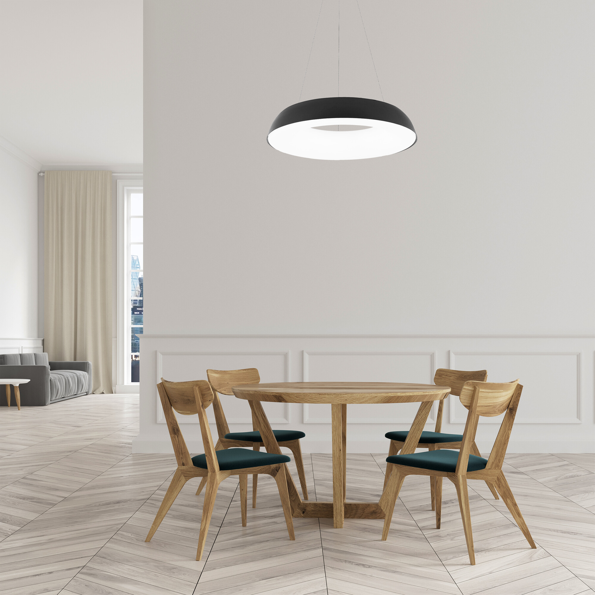 Светильник подвесной светодиодный 40 Вт 7200 Лм Чёрный Signimpress