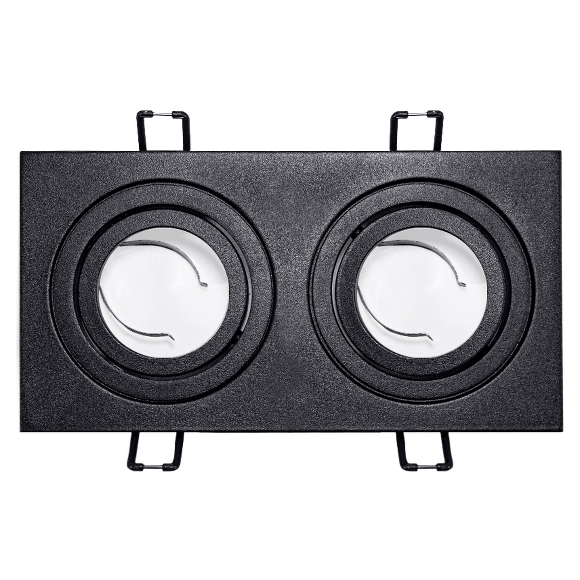 Светильник встраиваемый поворотный GU5.3 (MR16) двойной прямоугольник 010105 Чёрный SignImpress