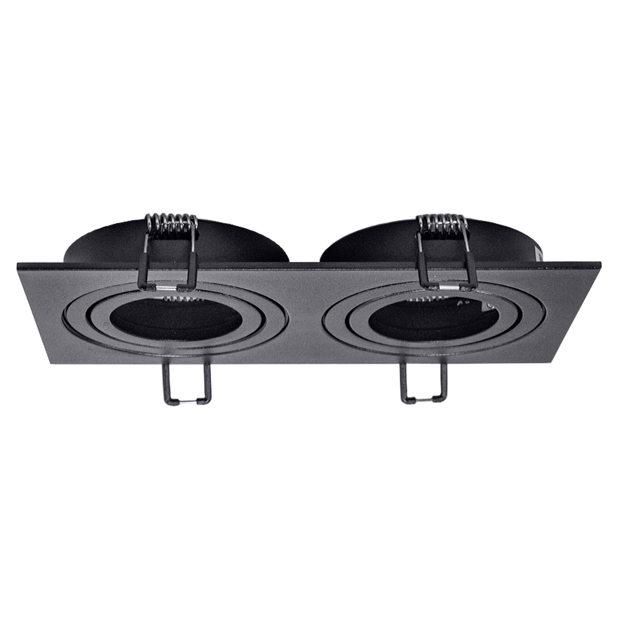 Светильник встраиваемый поворотный GU5.3 (MR16) двойной прямоугольник 010105 Чёрный SignImpress