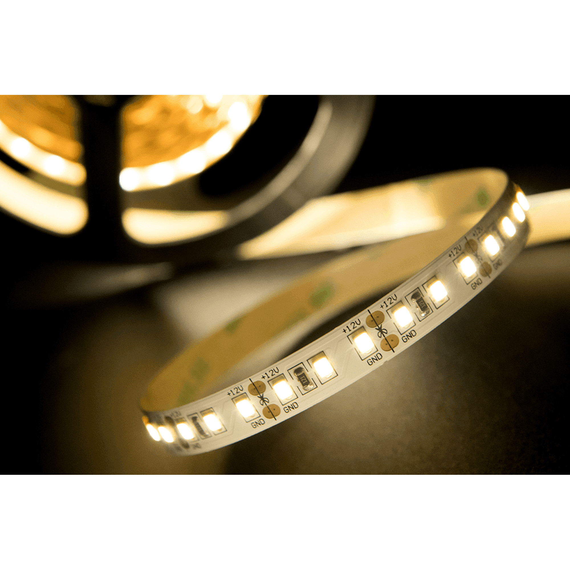 Лента светодиодная стандарт SMD2835 120LED/м 12Вт/м 12В IP20 Цвет:Теплый белый (1метр) SWG