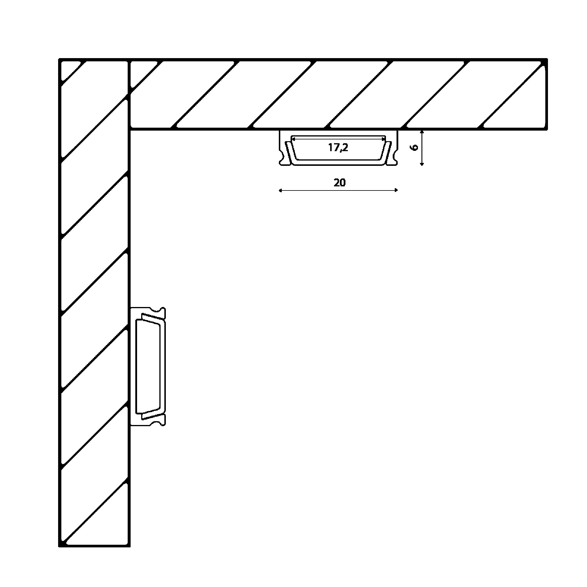 Профиль накладной алюминиевый SF-2006 (2м) (комплект) SWG
