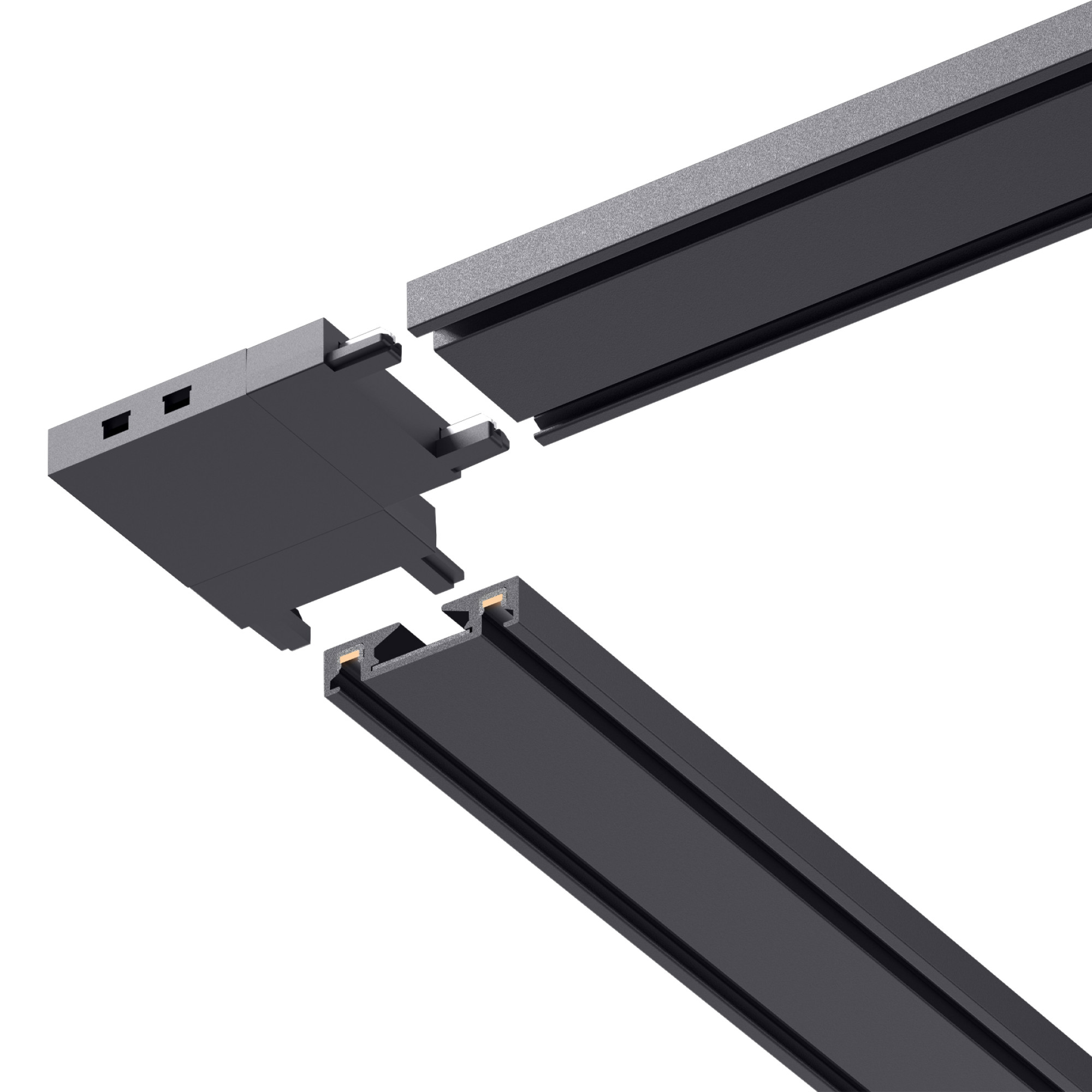 Шинопровод 1фаза накладной Ultra Thin 24/48В для магнитных треков Чёрный 2м SignImpress