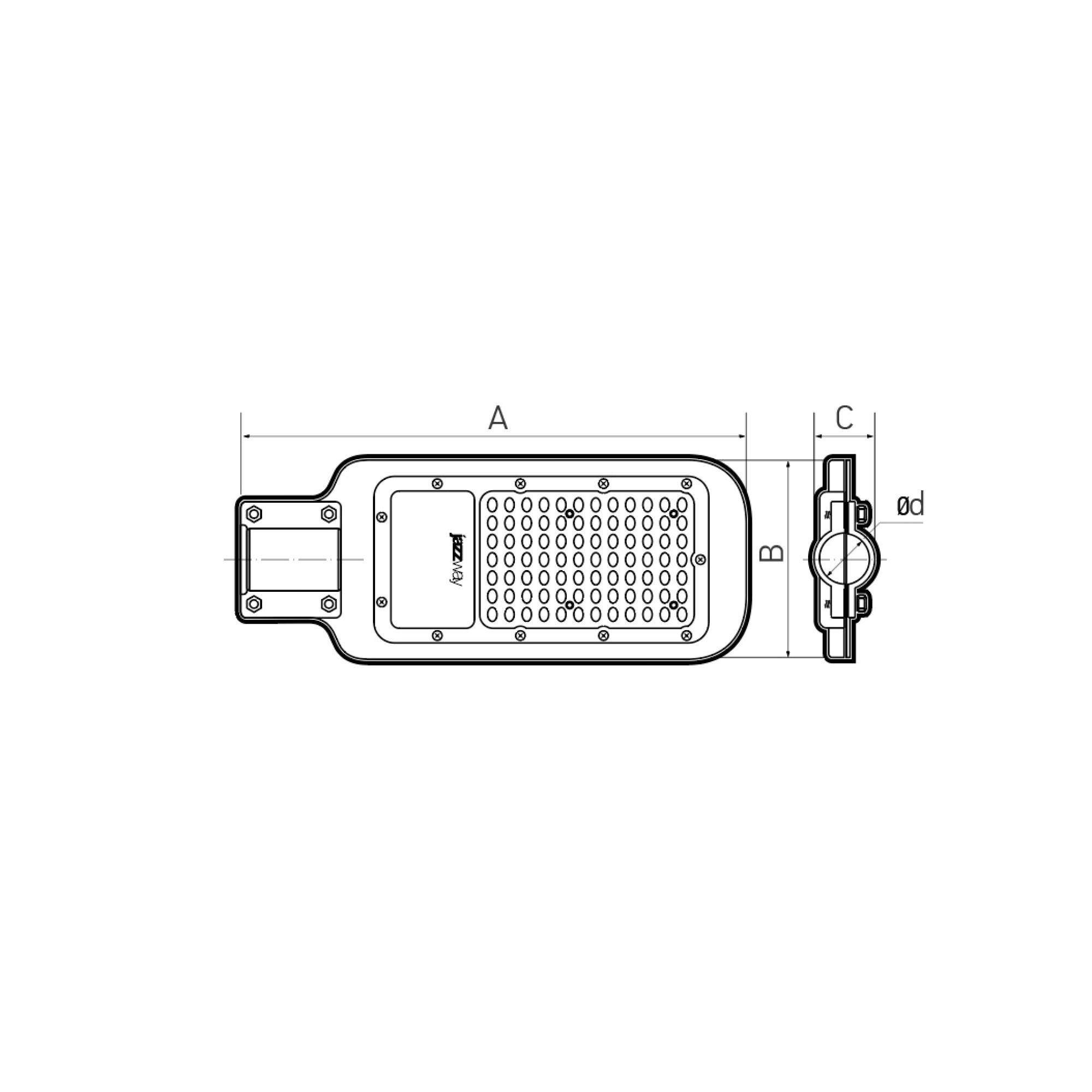 Светильник светодиодный консольный PSL 07 120w 5000K GR IP65 Jazzway 
