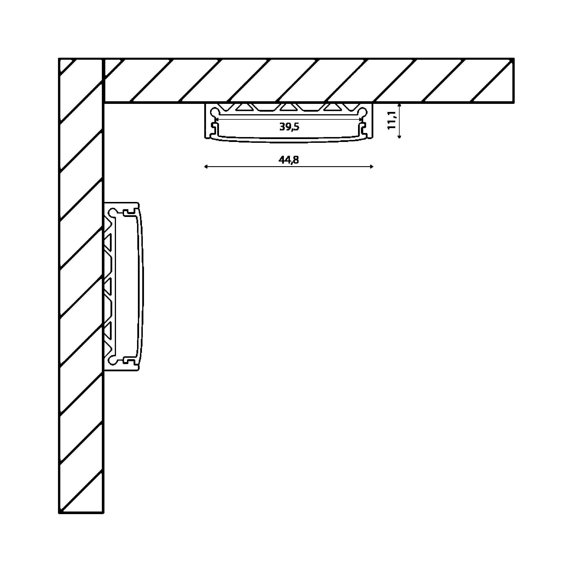 Профиль накладной алюминиевый SF-4411 (2м) (комплект) SWG