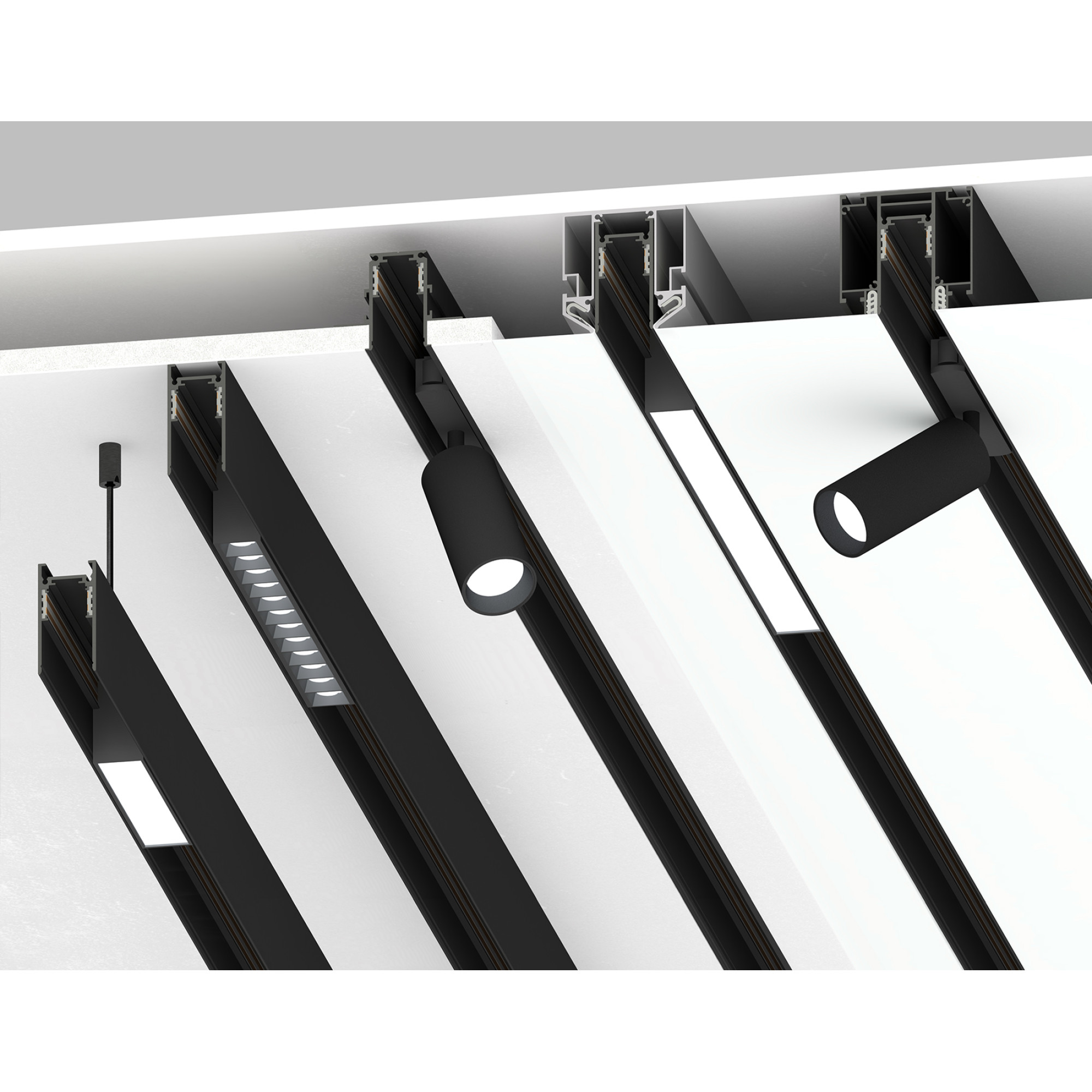 Шинопровод низковольтный накладной/подвесной Magnetic GL3302 WH белый IP20 48V Ambrella light