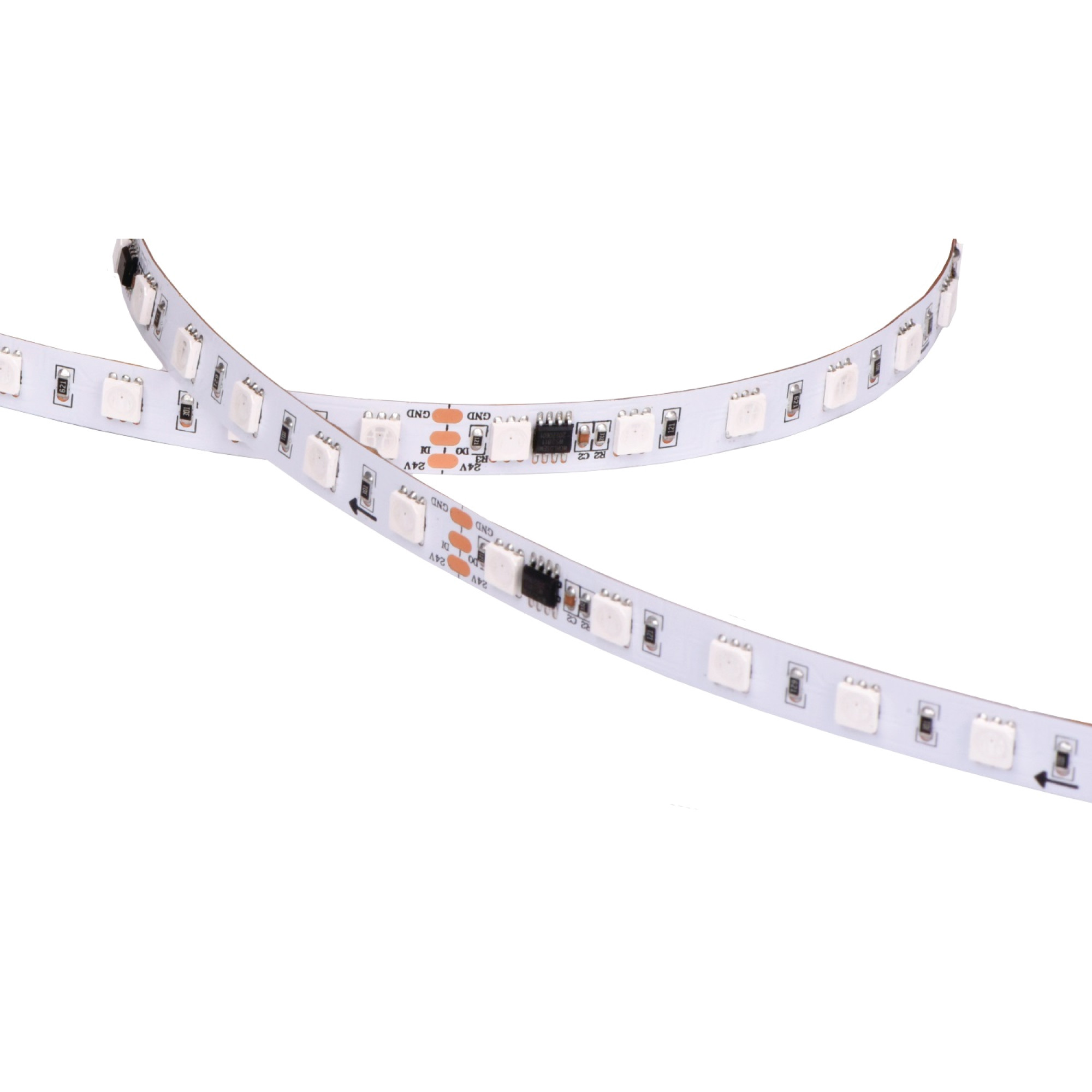 Лента светодиодная ПРО 5050, 60 LED/м, 9 Вт/м, 12В , IP20, Цвет: RGB SPI (1м.) SWG 