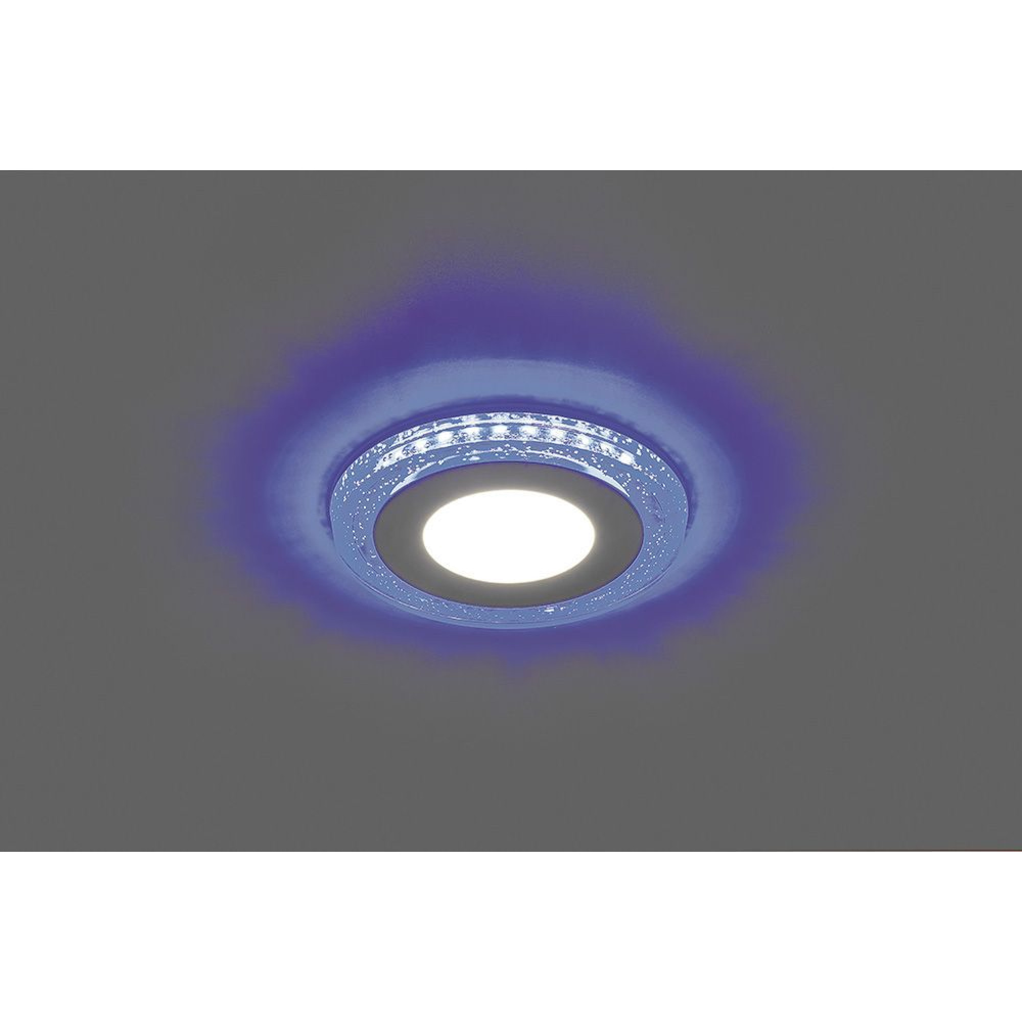 Светильник встраиваемый круглый AL2330 16W 1280Lm 4000K белый и подсветка синий Feron