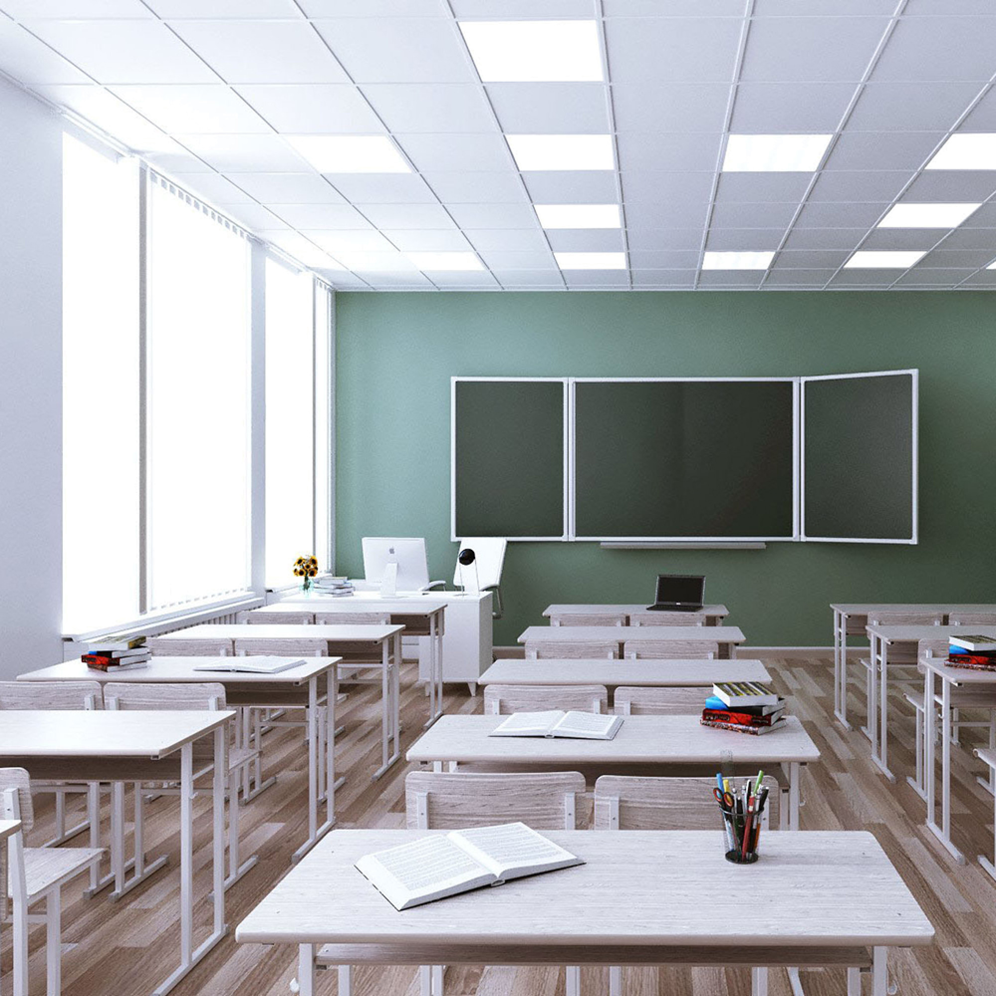 Универсальная светодиодная панель MASTER ДВО 36W-4000К-595х595х40-опал IP40 KZS Feron