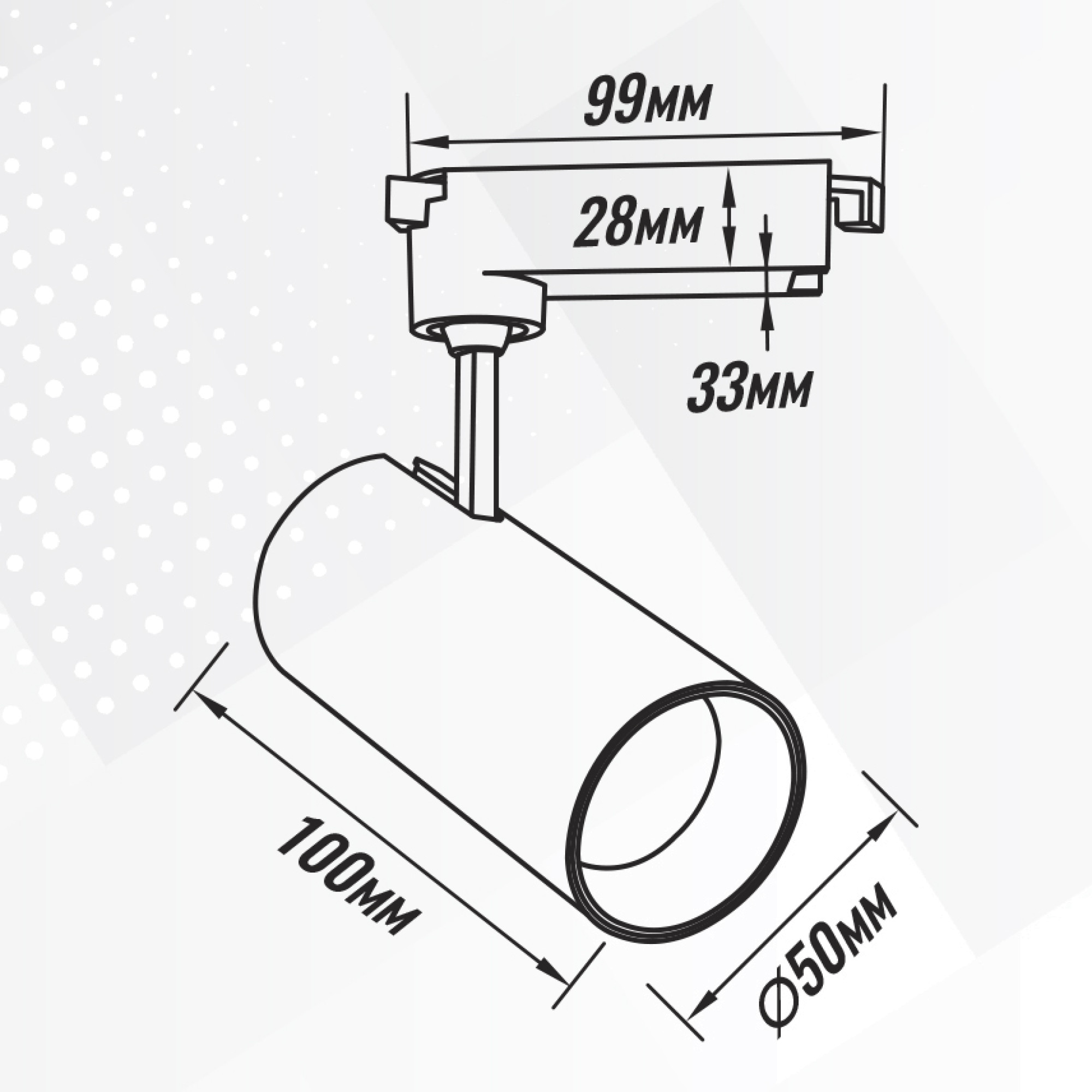 Светильник трековый 1фаза наклонный Inclin-3 Bridgelux 220В 10Вт 4000К Чёрный 3г SignImpress
