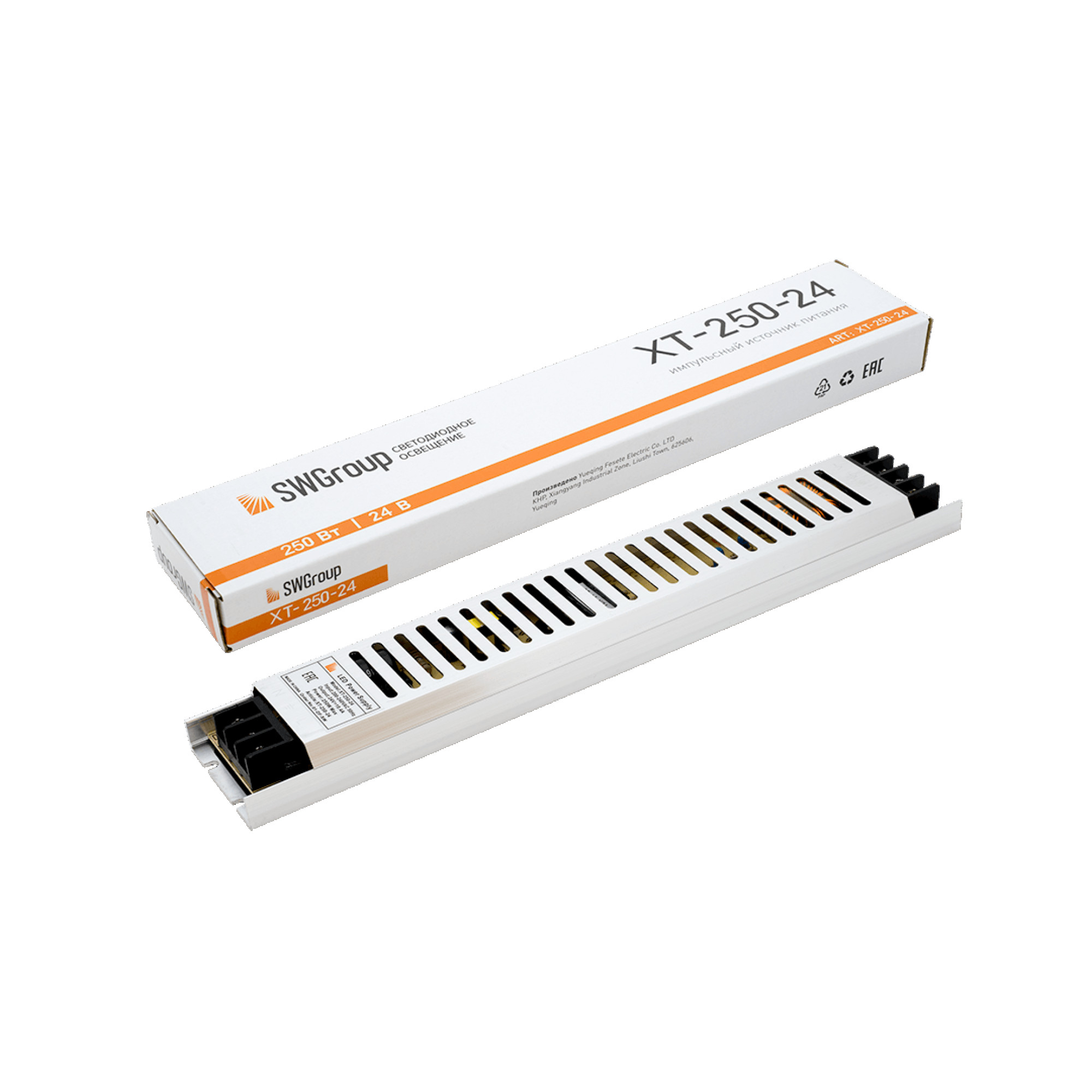 Блок питания ультратонкий в мет.ком корпусе, IP20, 250W, 24V SWG