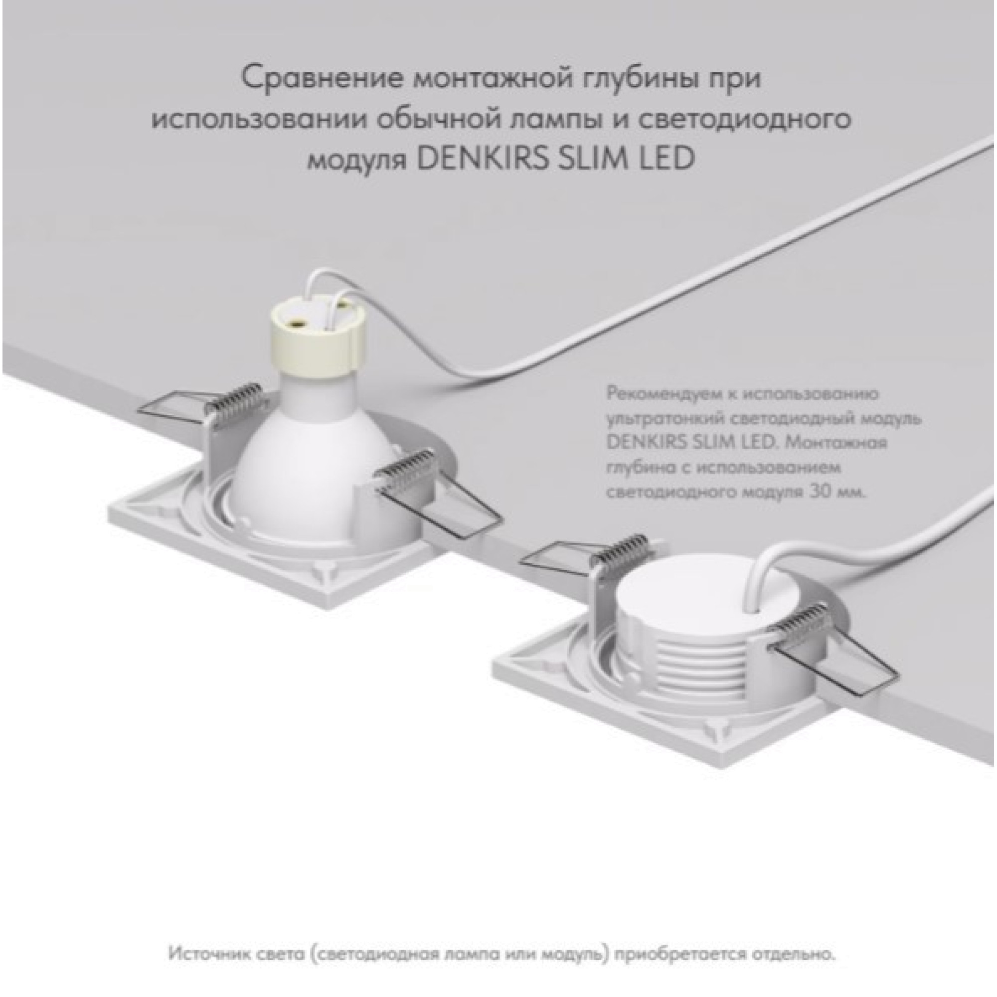 Точечный встраиваемый светильник DK2031-WH Denkirs