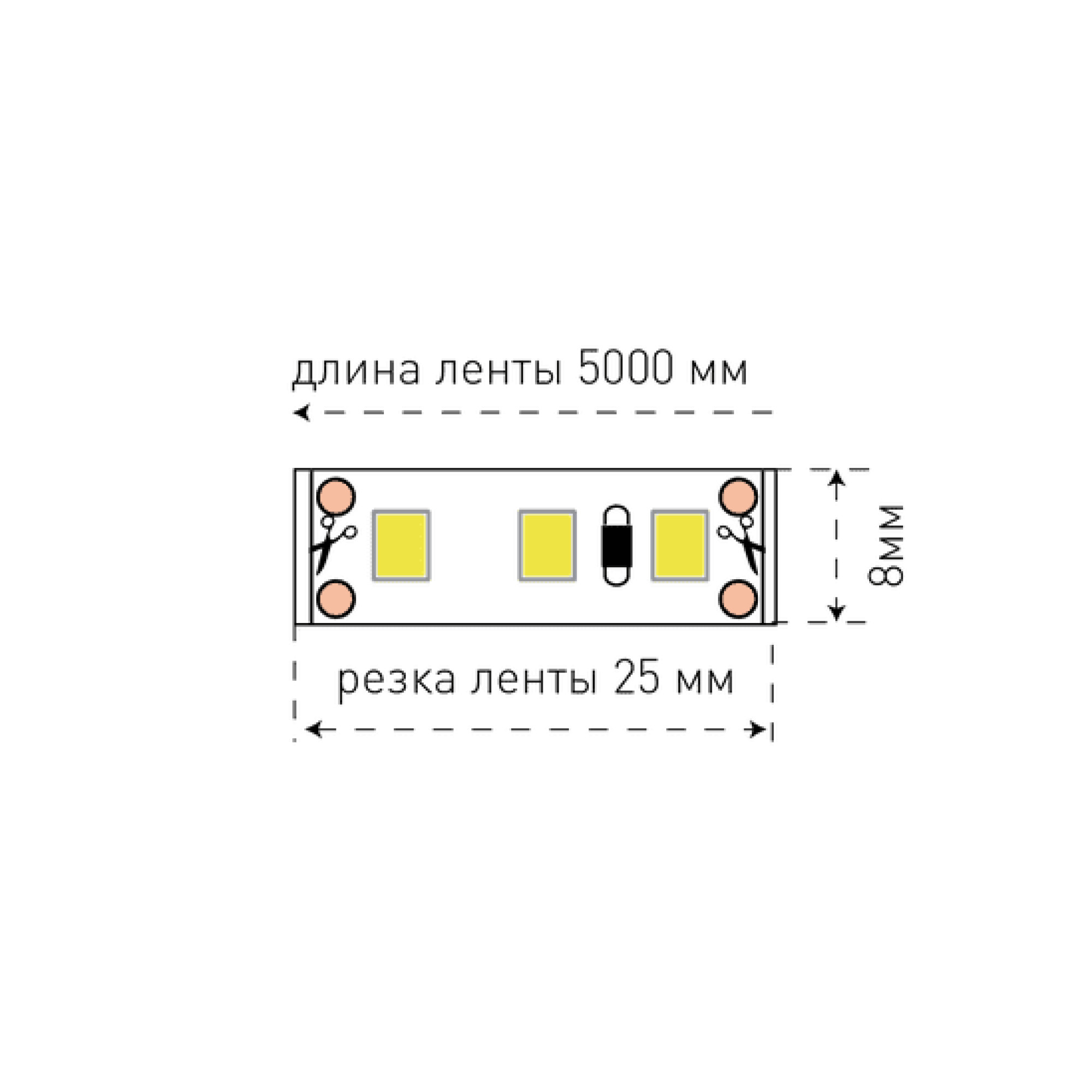 Лента светодиодная стандарт SMD2835 120LED/м 12Вт/м 12В IP20 Цвет:Холодный белый (1метр) SWG