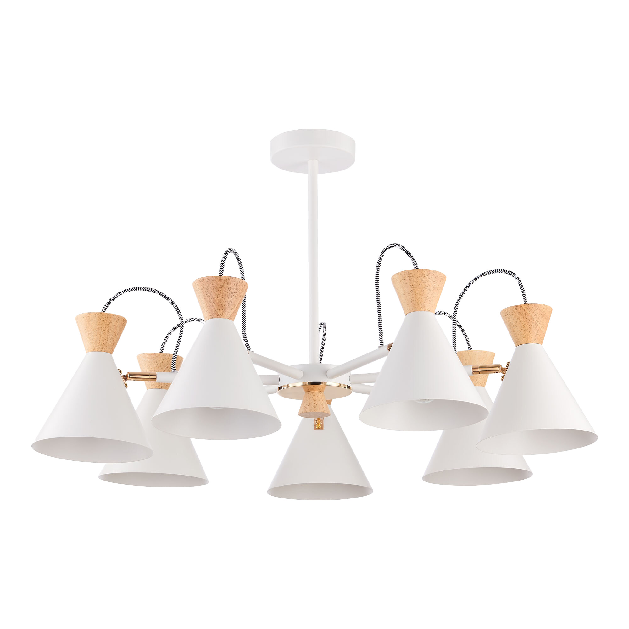 Светильник потолочный Белый, Золотистый/Белый, Светлое дерево E14 7*40W ST Luce