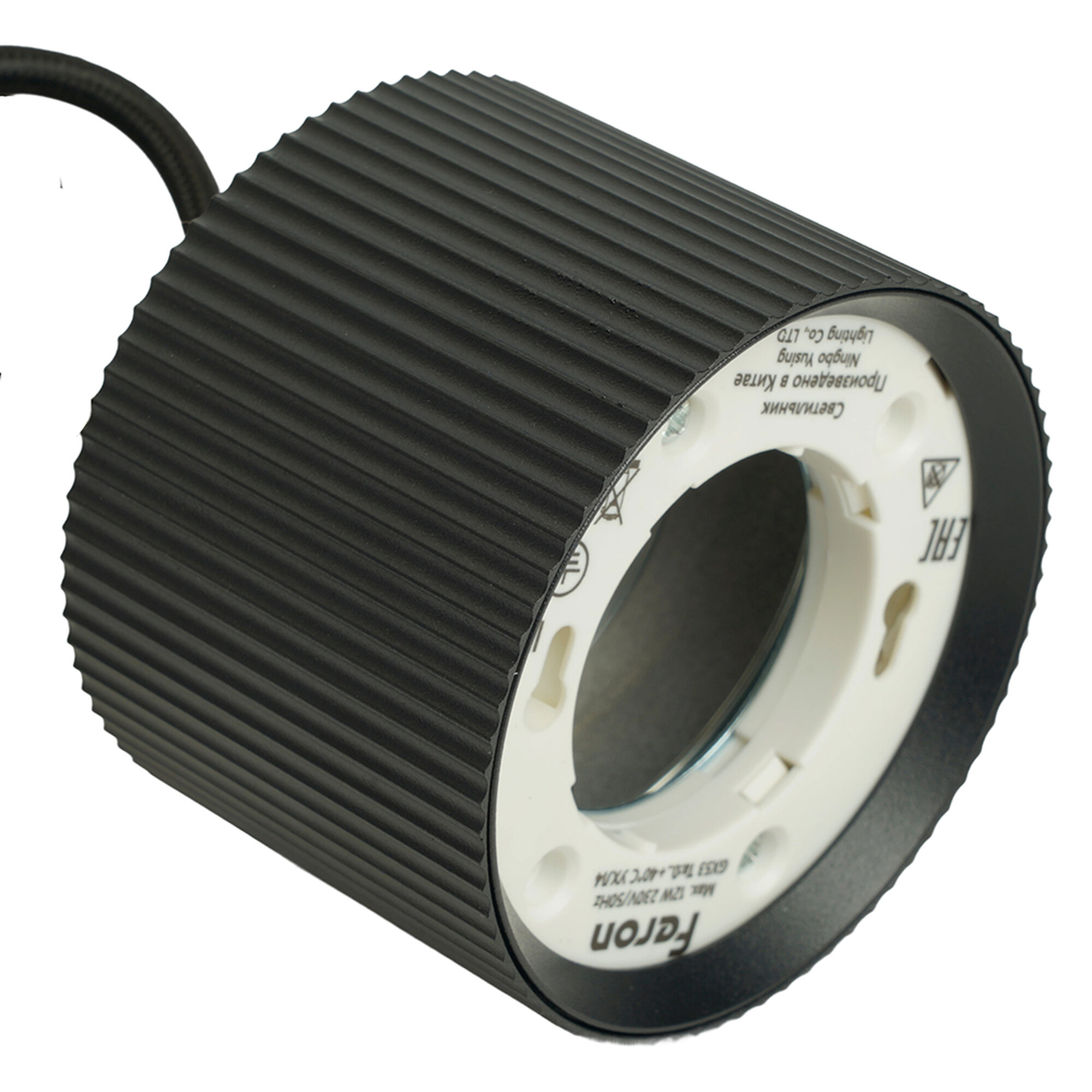 Светильник потолочный Barrel HL4588 ARIA levitation 12W, 230V, GX53, черный, на подвесе 1,7 м Feron