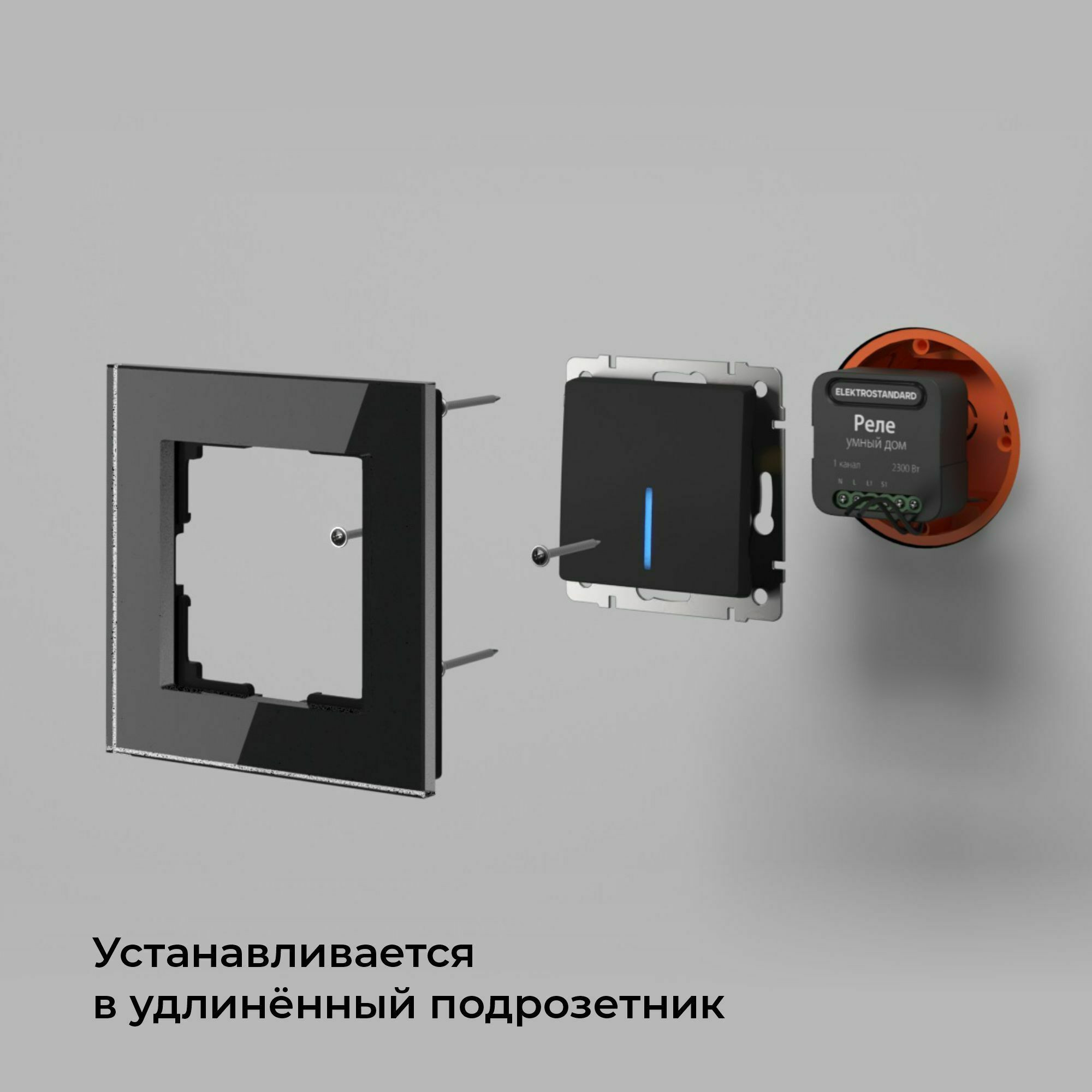 Умный дом реле черный 1 канал 2300W 76006/00 Elektrostandard